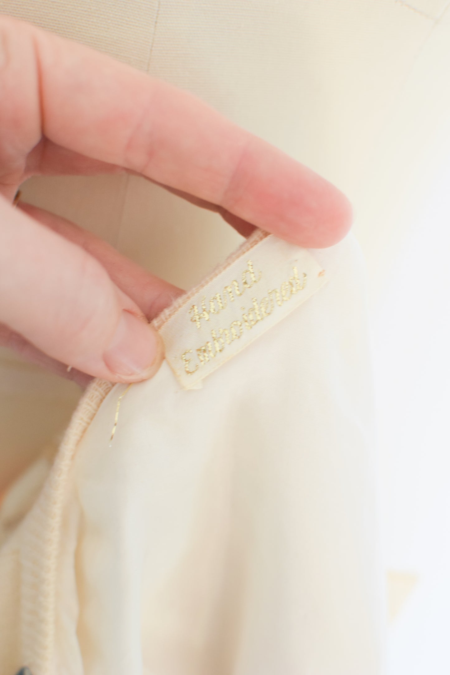 50s Embroidered Cashmere Cardigan by Malouf | S