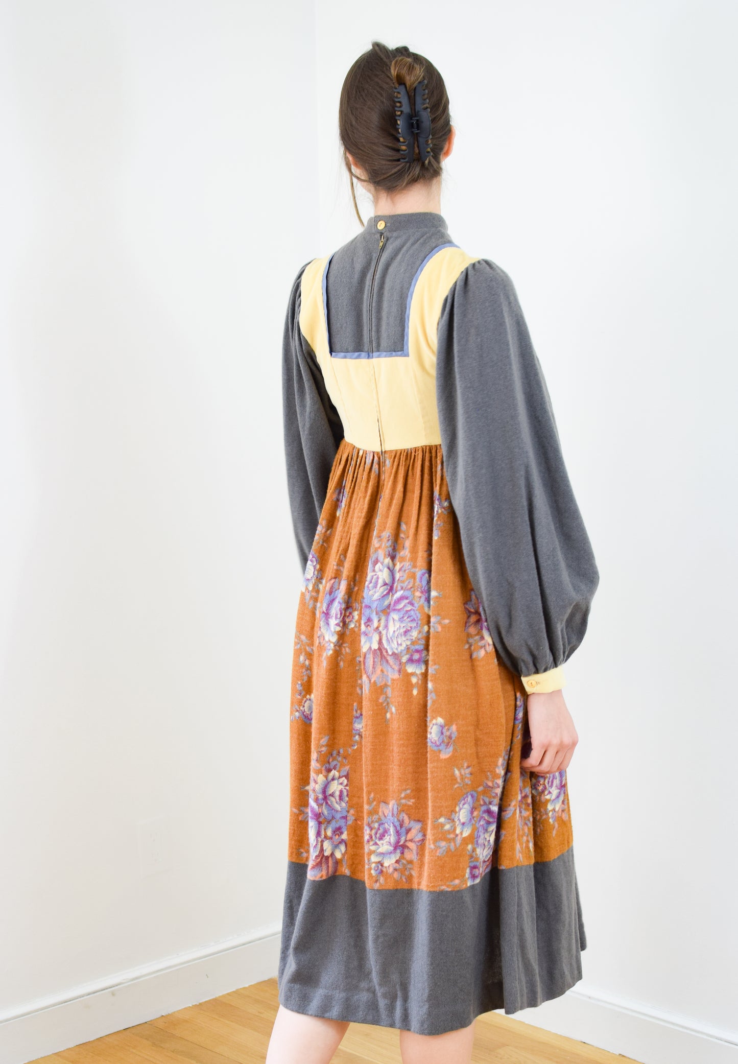 1970s Anastasia France Mixed-Textile Dress | XS