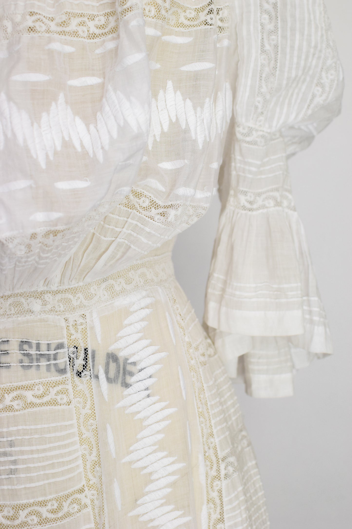Antique Edwardian White Cotton Dress | S/M