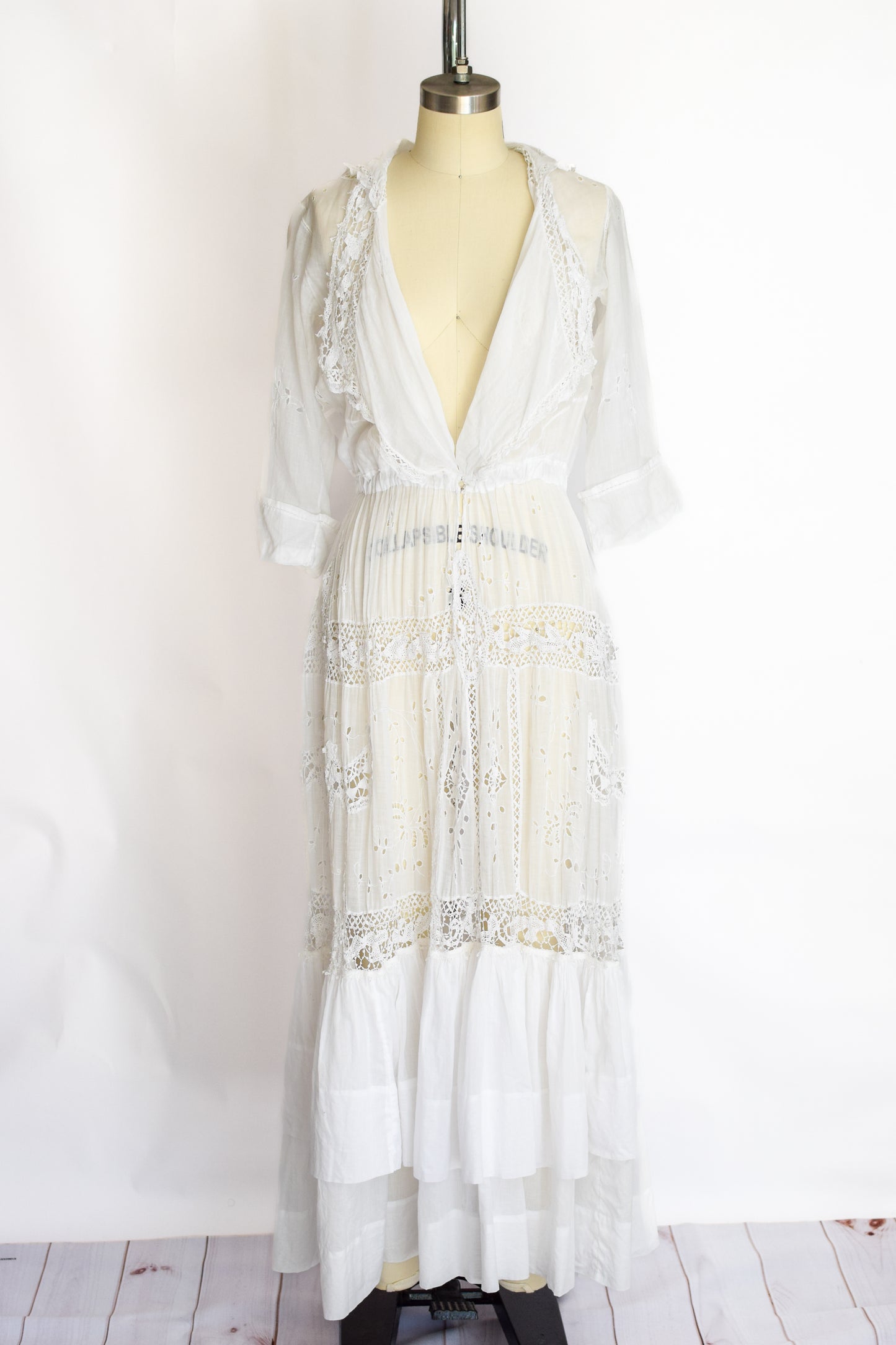 Antique Edwardian Lawn Dress | S/M