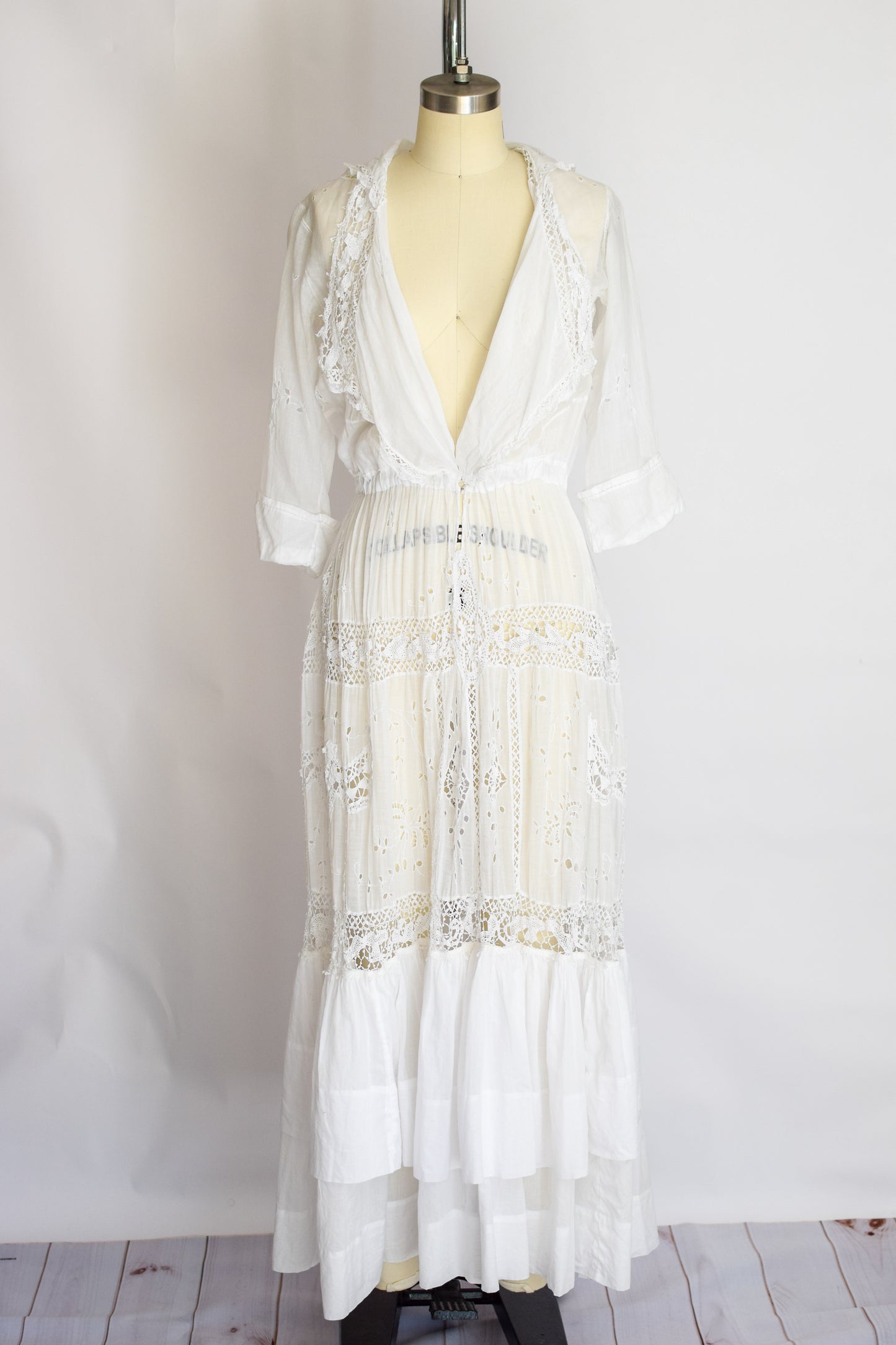 Antique Edwardian Lawn Dress | S/M