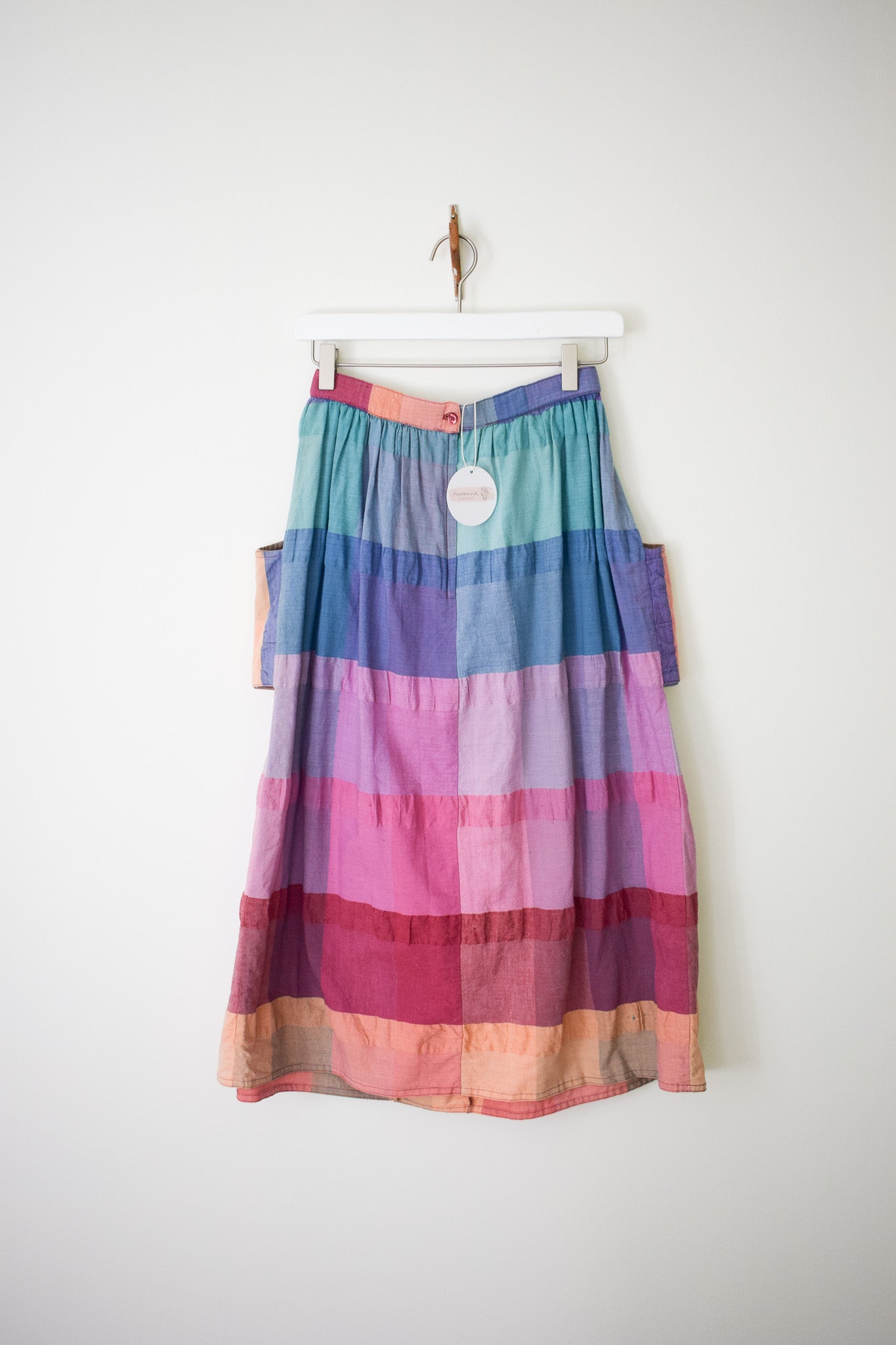 1980s Madras Plaid Skirt | S