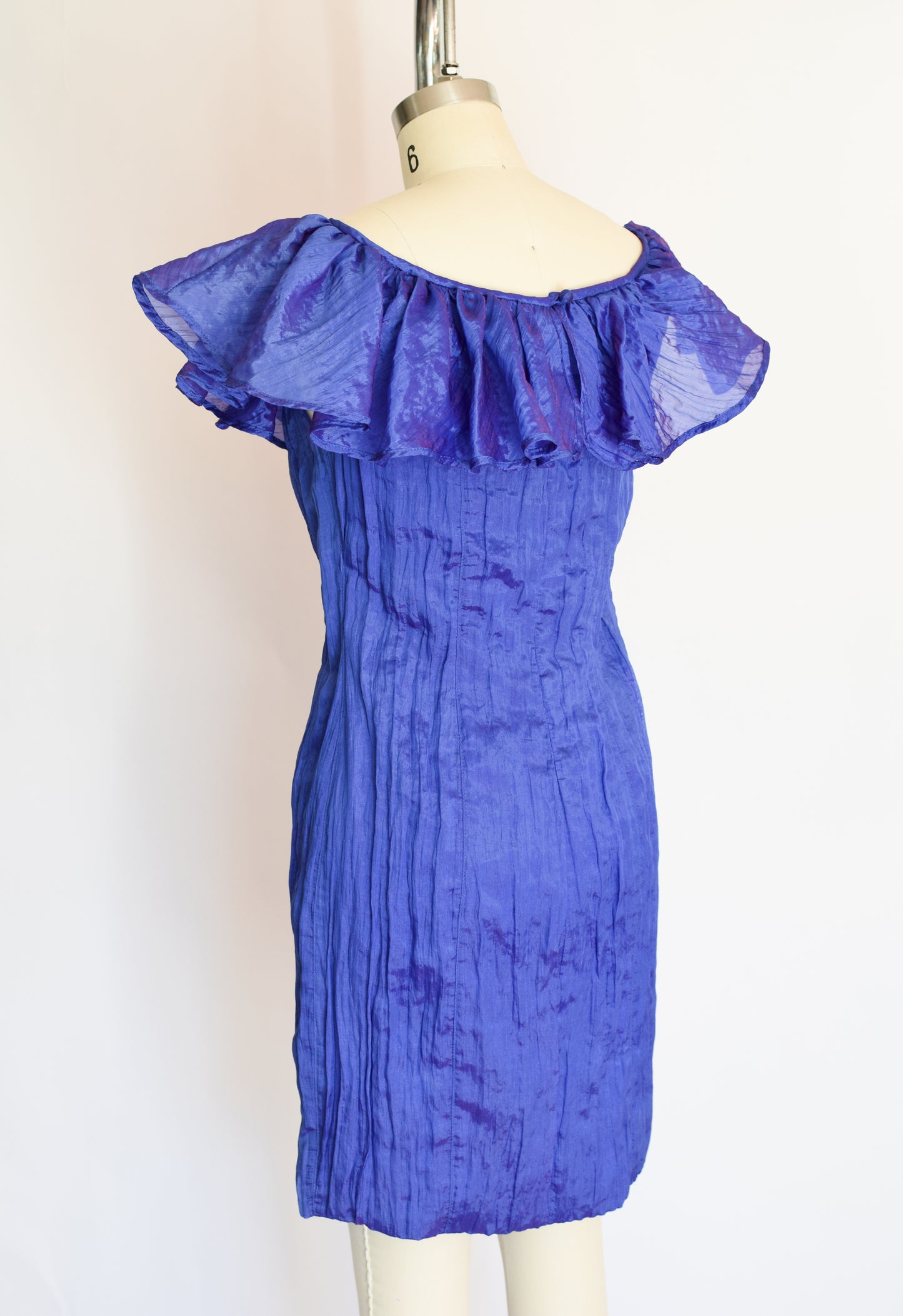 90s Crinkle Mini Dress by Jan Barboglio | S