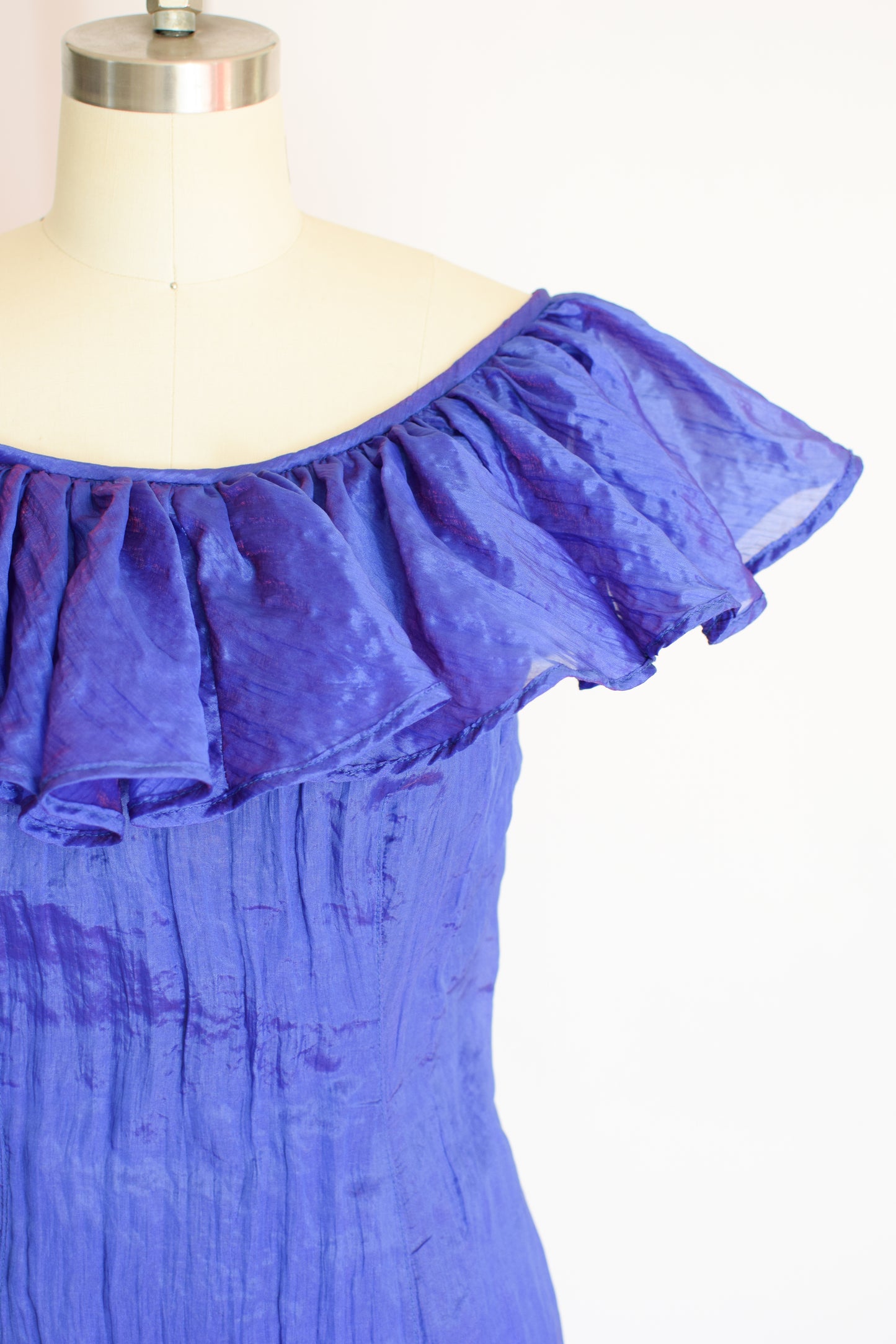 90s Crinkle Mini Dress by Jan Barboglio | S