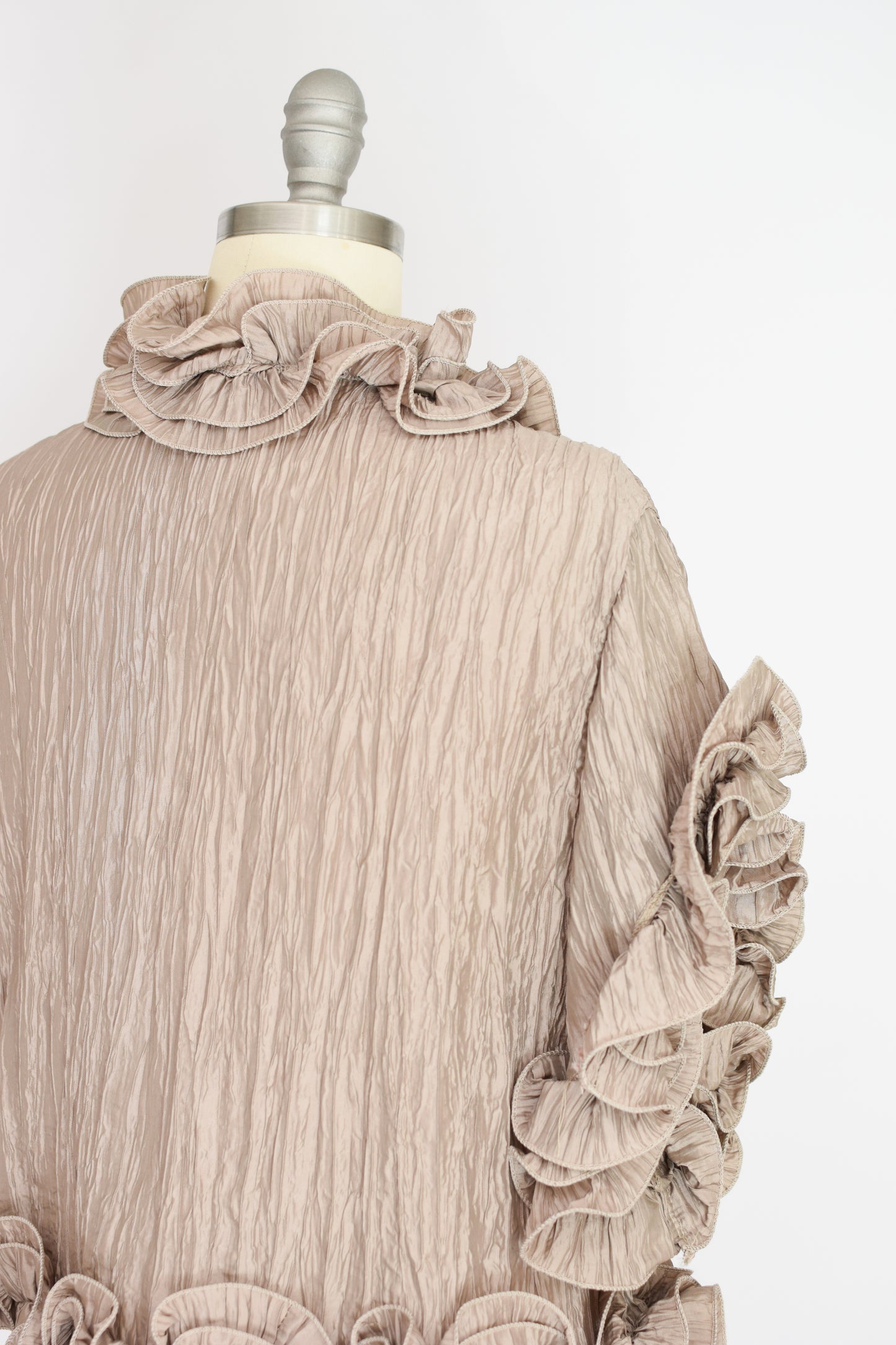 Ecru Satin Sculptural Jacket | S-L