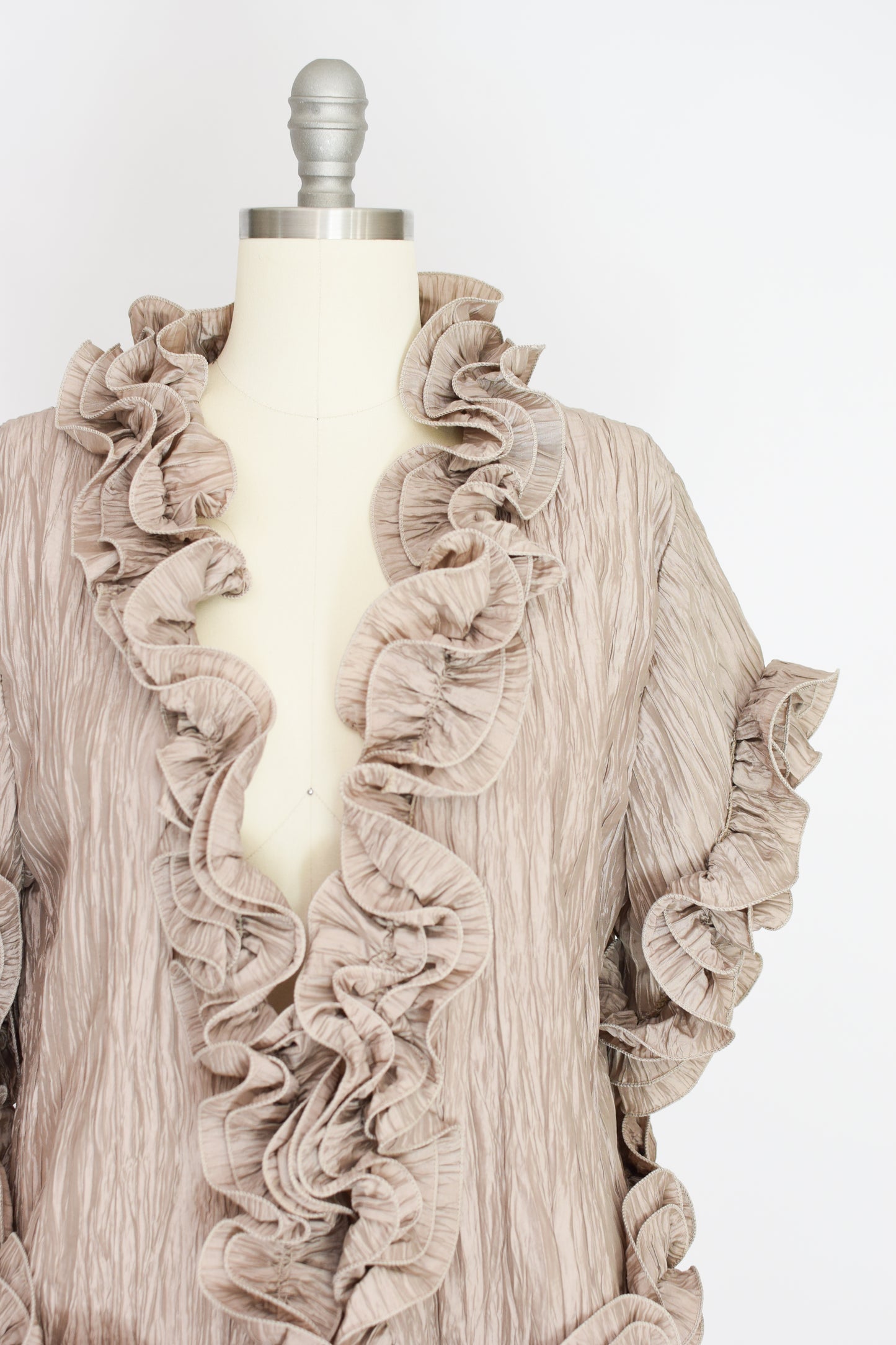 Ecru Satin Sculptural Jacket | S-L