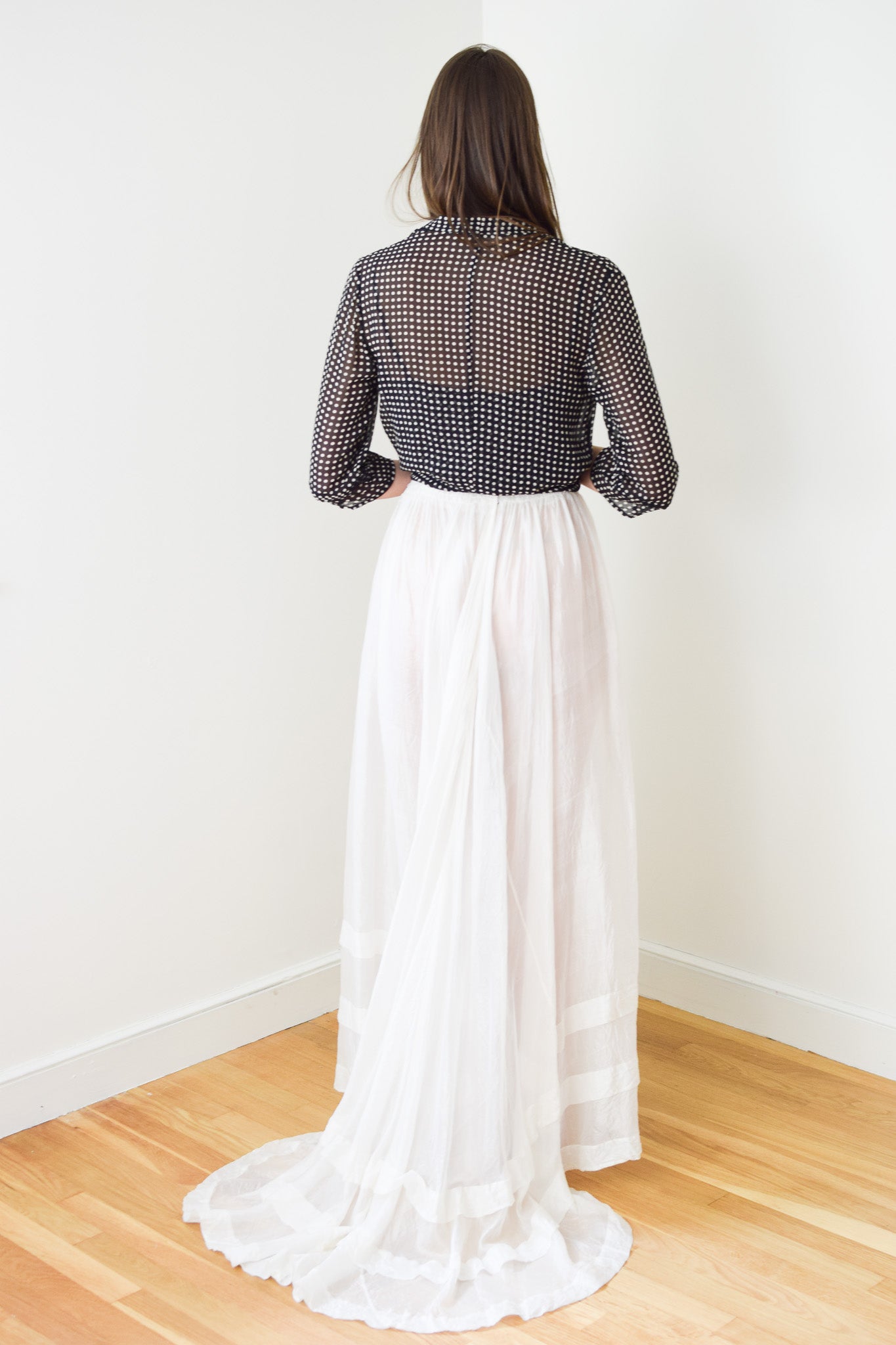 Antique Victorian Gossamer Silk Skirt | XXS