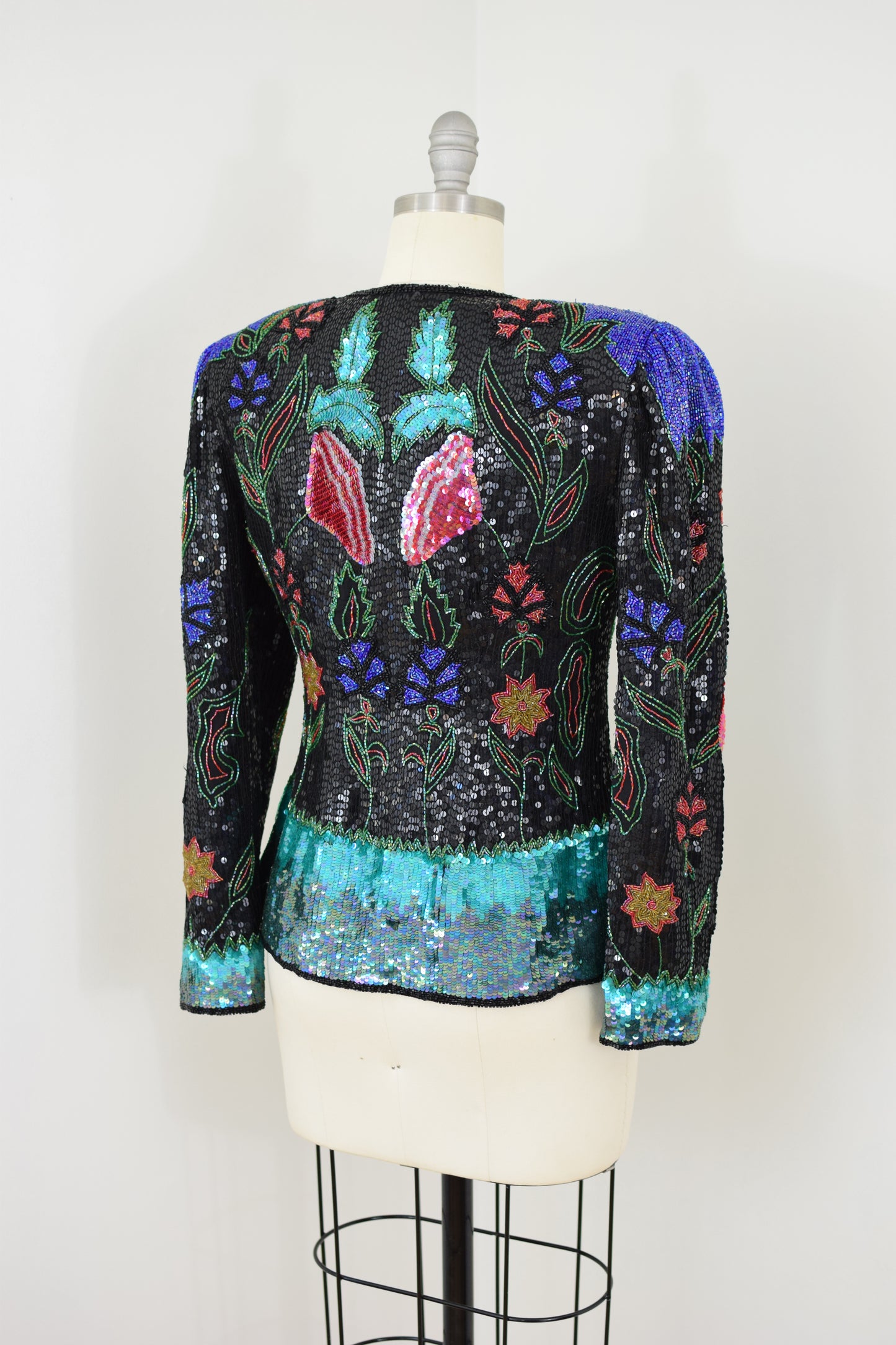 Vintage Heavily Beaded Silk "Eden" Jacket | XS-S