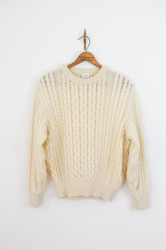 Vintage Wool Cable Knit Sweater | S/M
