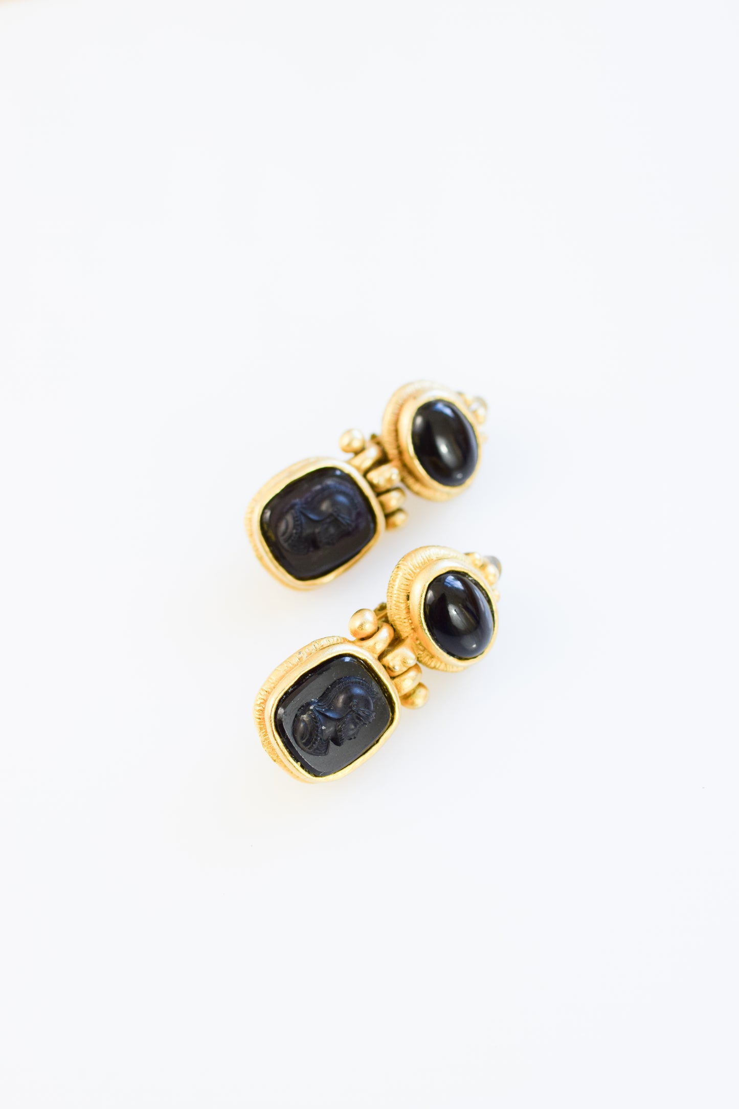 Vintage Lazaro Neoclassical Intaglio Earrings