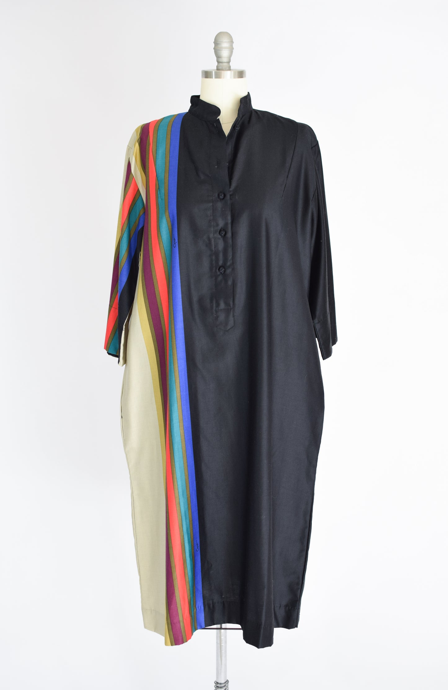 1970s Katherine Ogust Cotton Tunic Dress | M-L