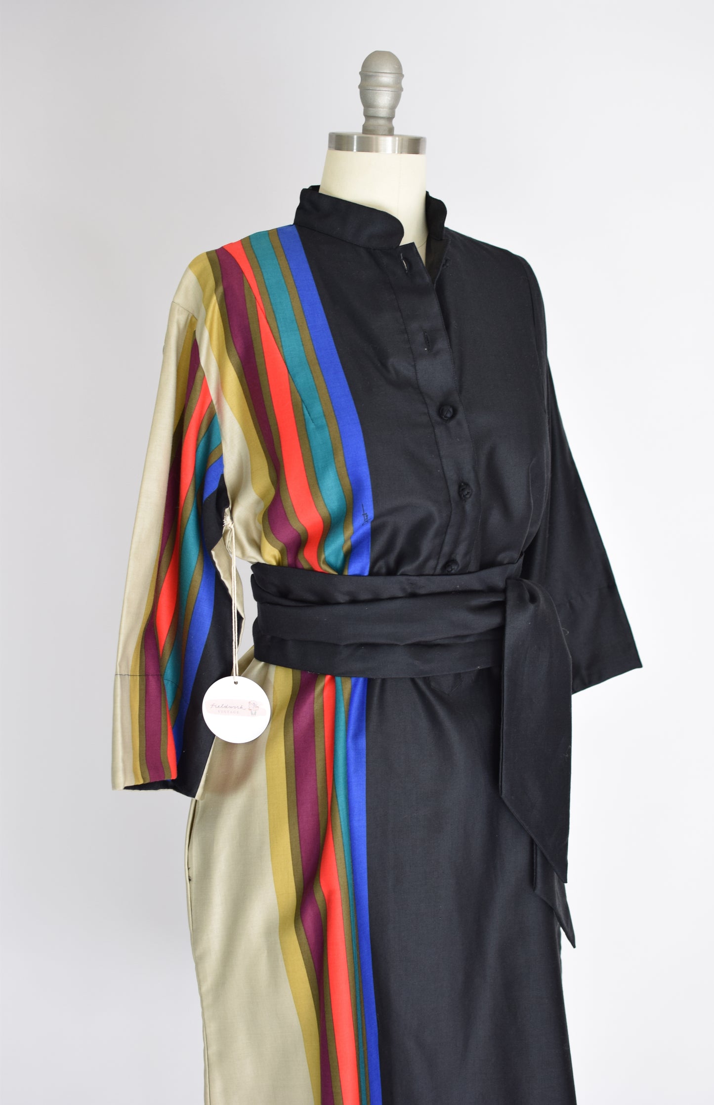 1970s Katherine Ogust Cotton Tunic Dress | M-L