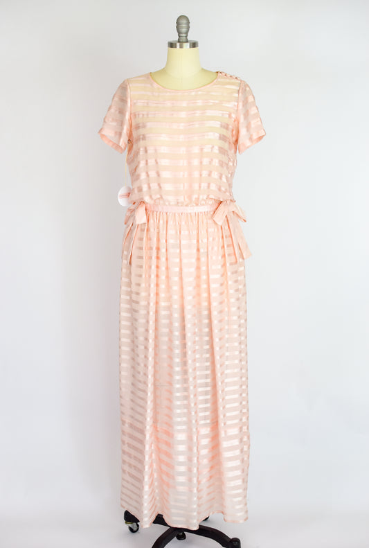 Vintage Albert Nipon Slipper Pink Silk Gown | S