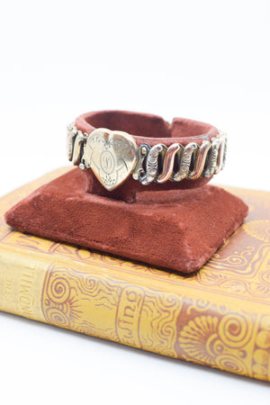 Antique Sweetheart Bracelet with Heart and "D" Initial