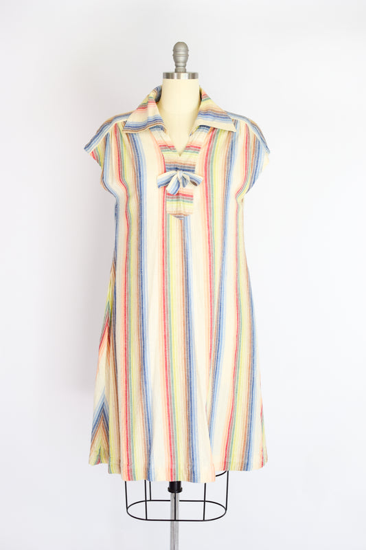 1970s Indian Cotton Dress | M/L