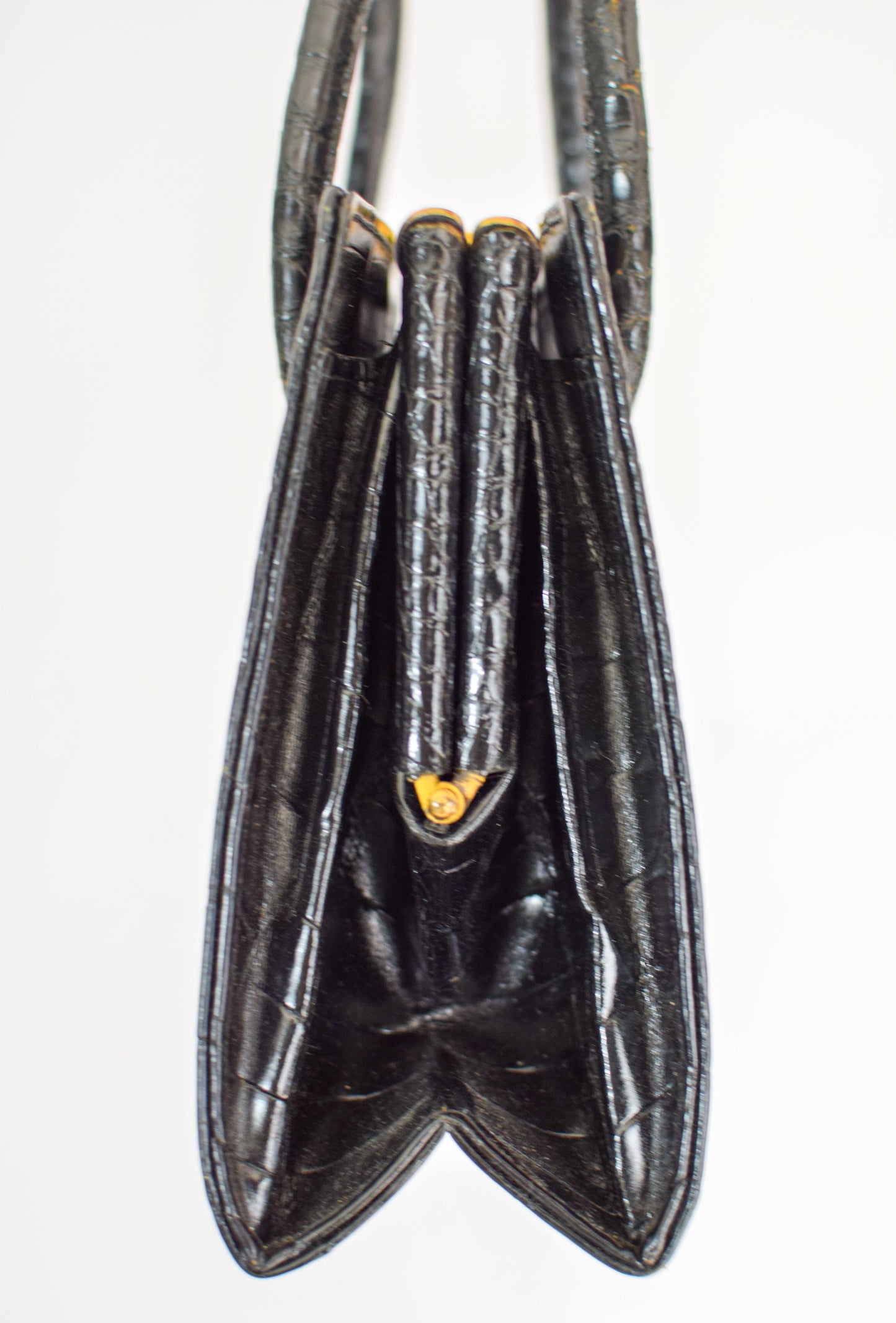 Vintage Black Patent Leather Purse by Alexandrine Paris