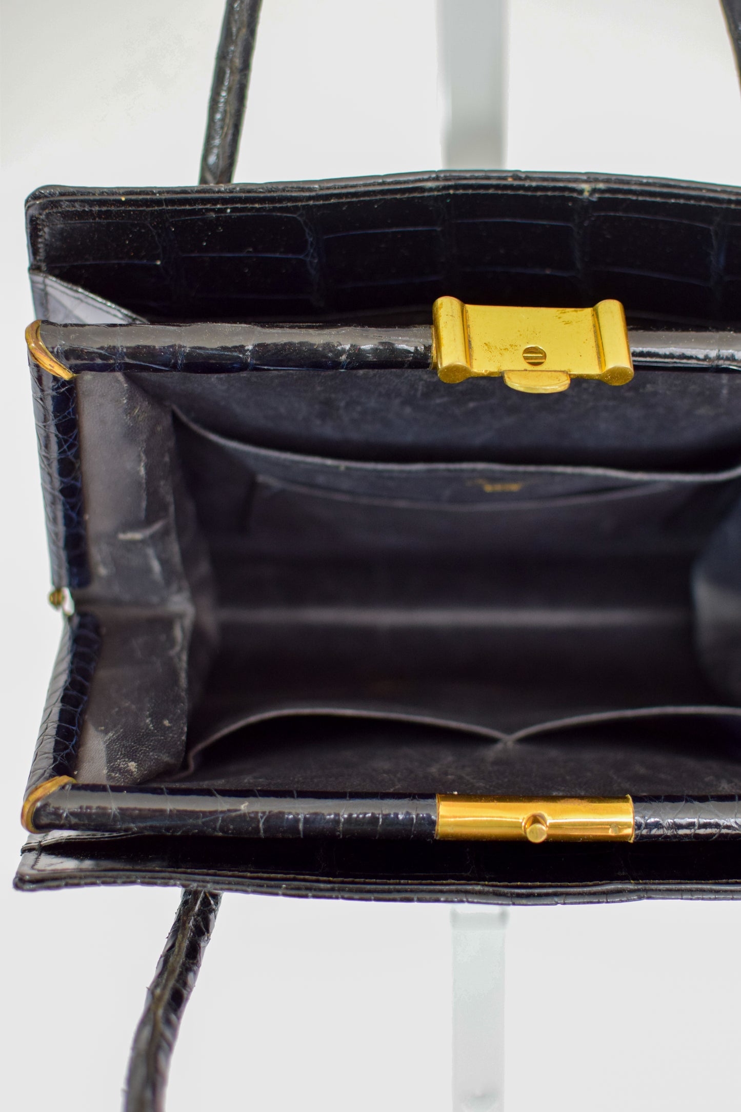 Vintage Black Patent Leather Purse by Alexandrine Paris