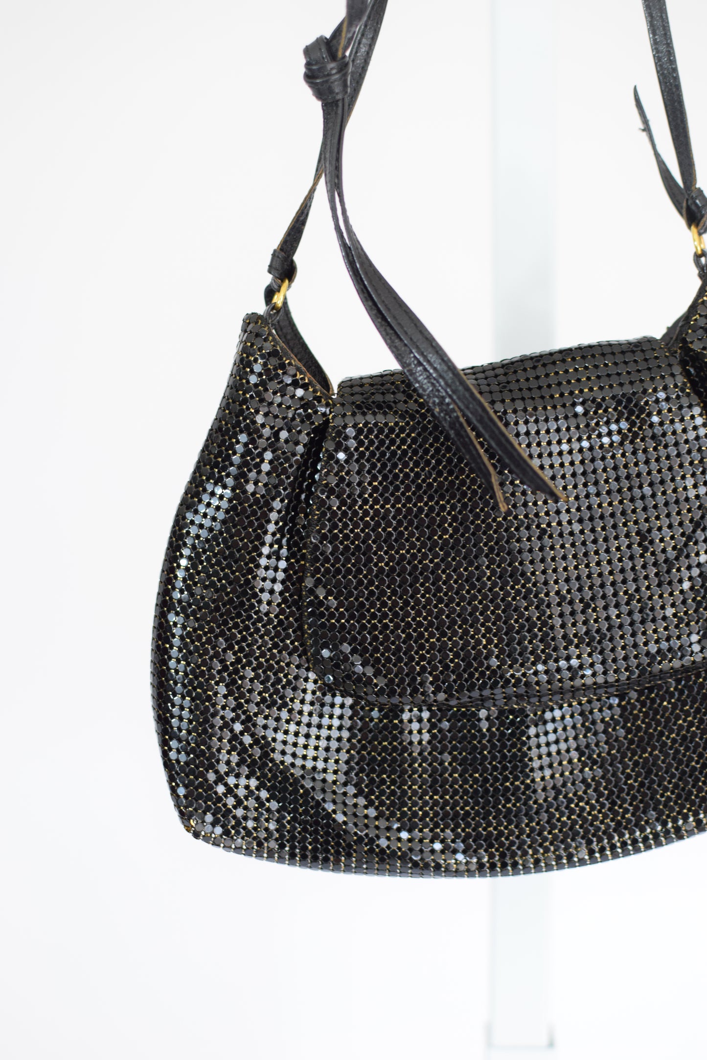 1970s Whiting & Davis Black Mesh Handbag