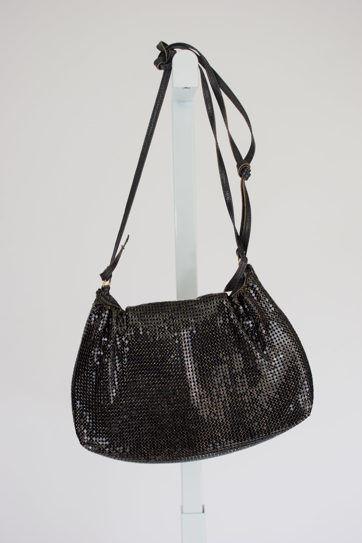 1970s Whiting & Davis Black Mesh Handbag