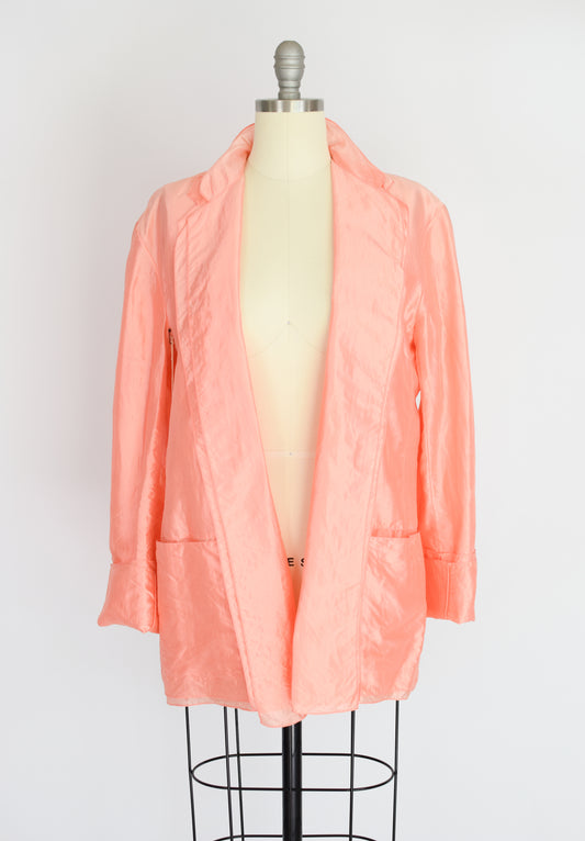 Vintage Donna Karan Silk Jacket | L