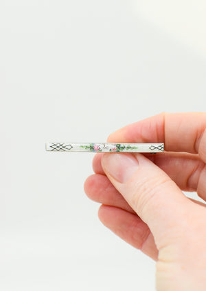 Edwardian Enameled Sterling Bar Pin