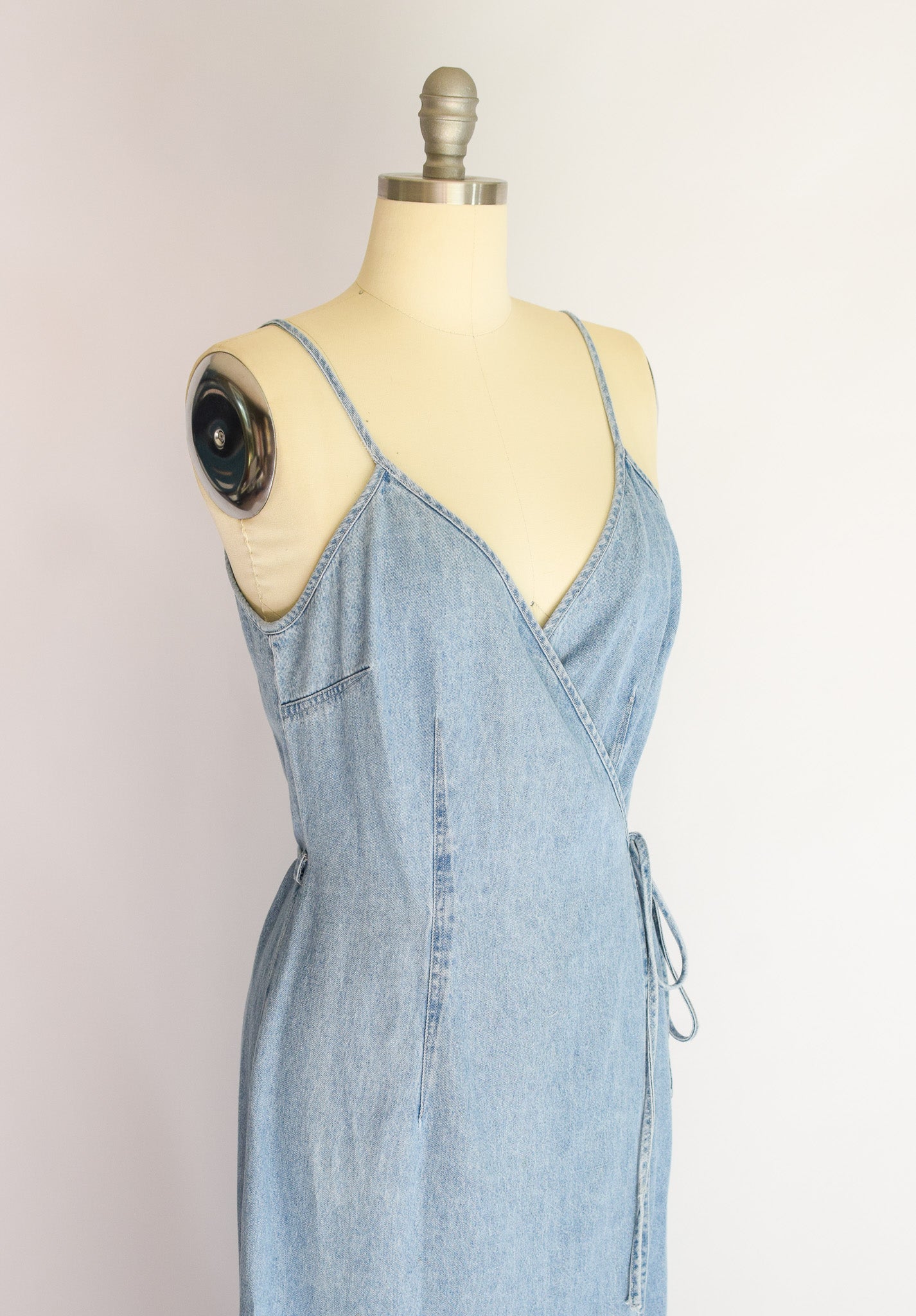 Vintage Denim Wrap Dress,  Laundry by Shelli Segal | S/M