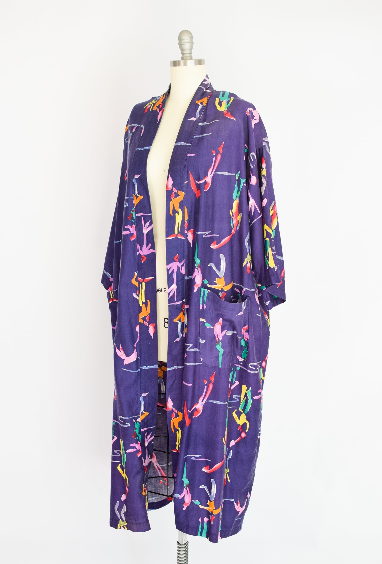 Vintage Bill Blass Novelty Print Robe | OS