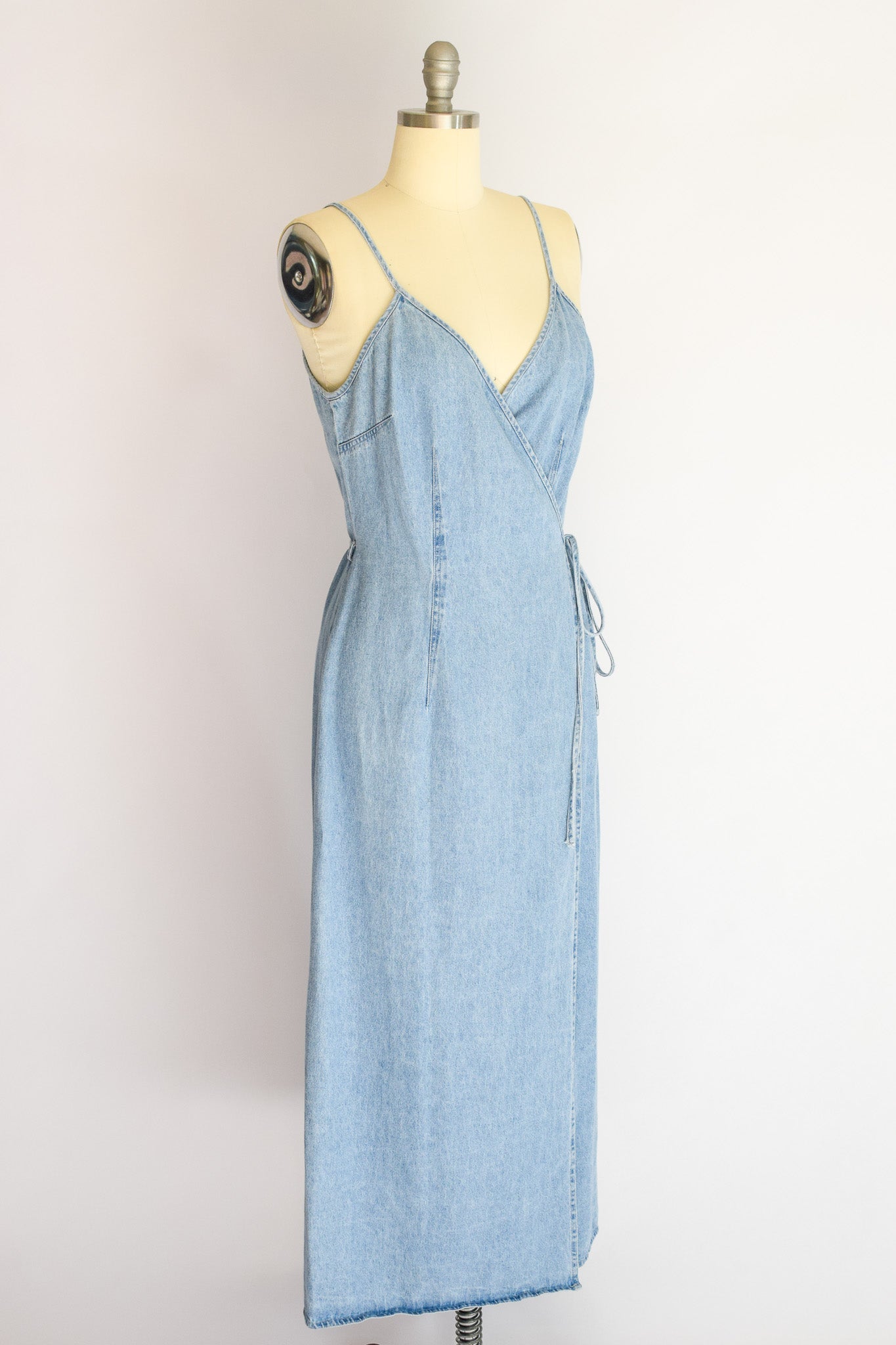 Vintage Denim Wrap Dress,  Laundry by Shelli Segal | S/M