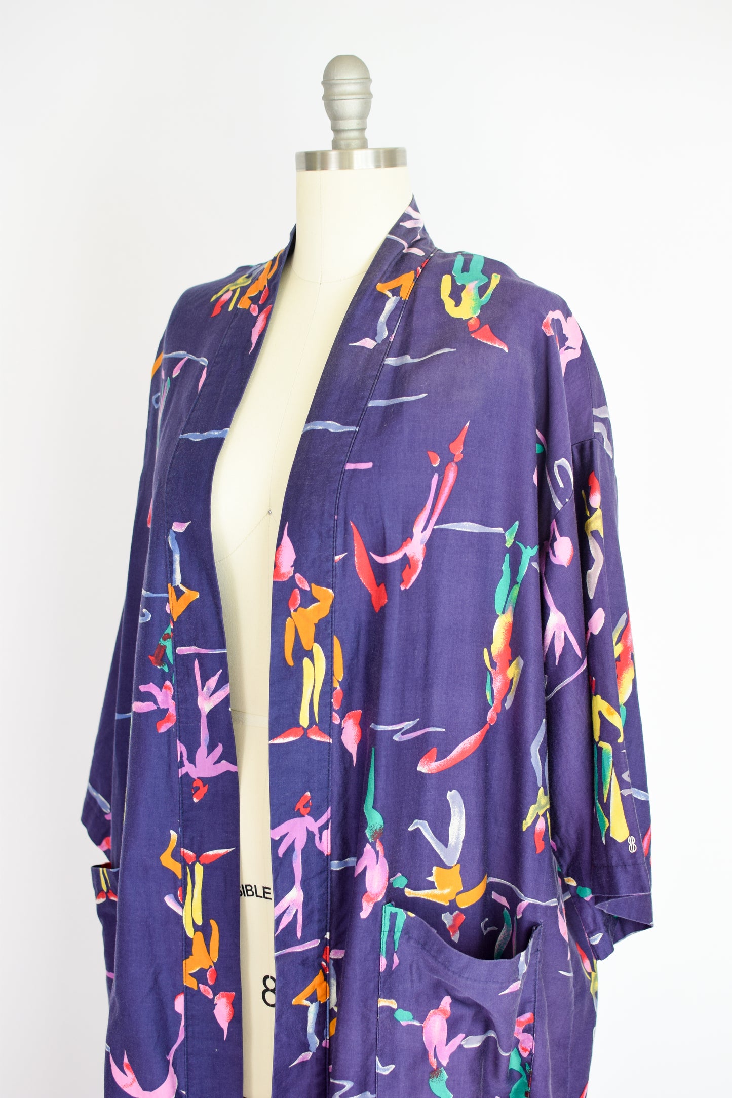 Vintage Bill Blass Novelty Print Robe | OS