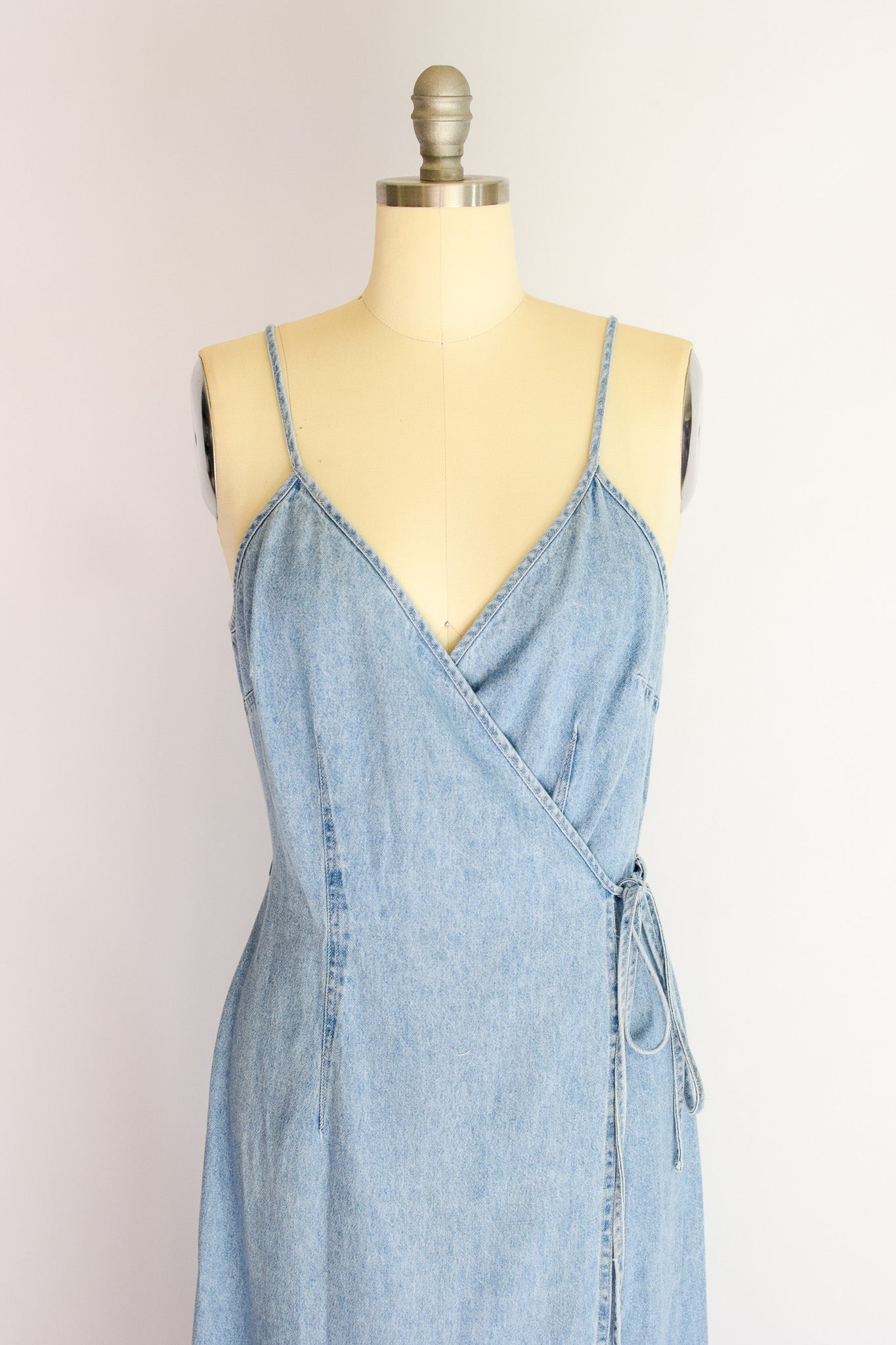 Vintage Denim Wrap Dress,  Laundry by Shelli Segal | S/M