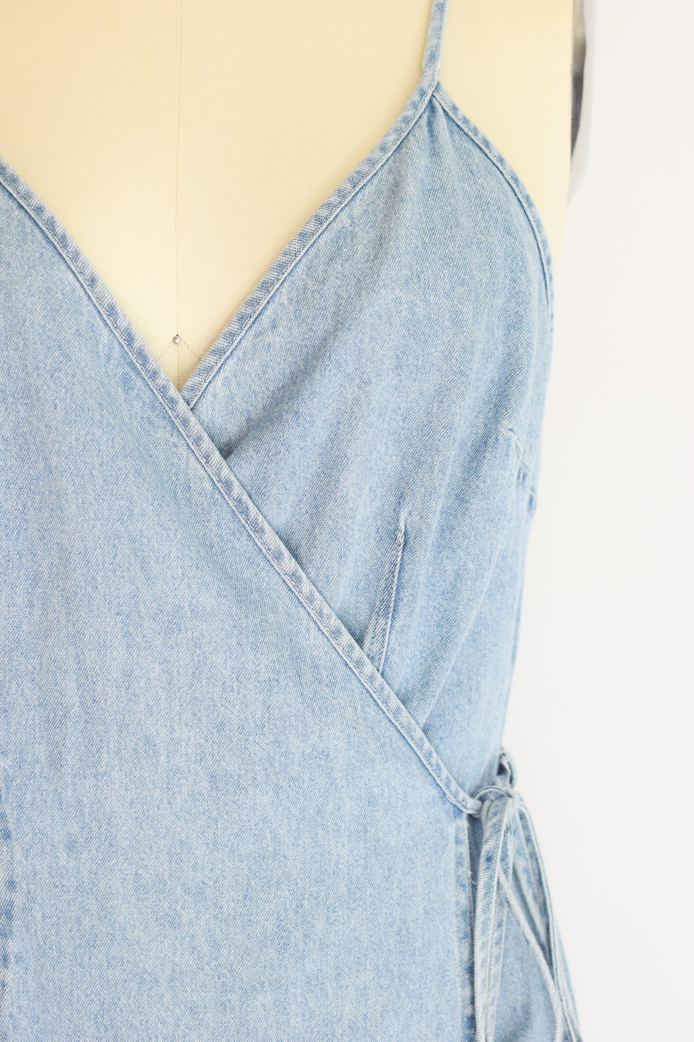 Vintage Denim Wrap Dress,  Laundry by Shelli Segal | S/M