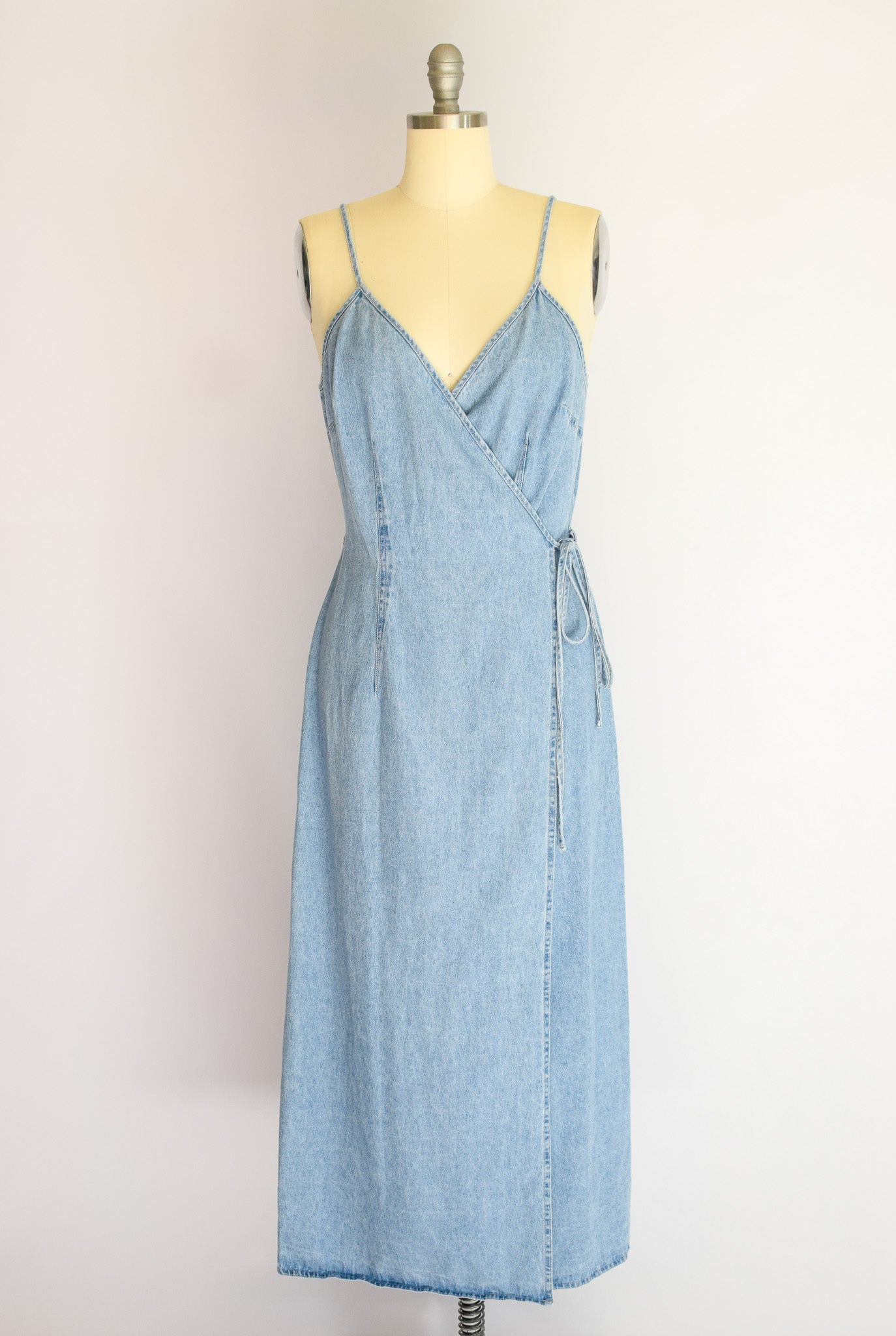 Vintage Denim Wrap Dress,  Laundry by Shelli Segal | S/M