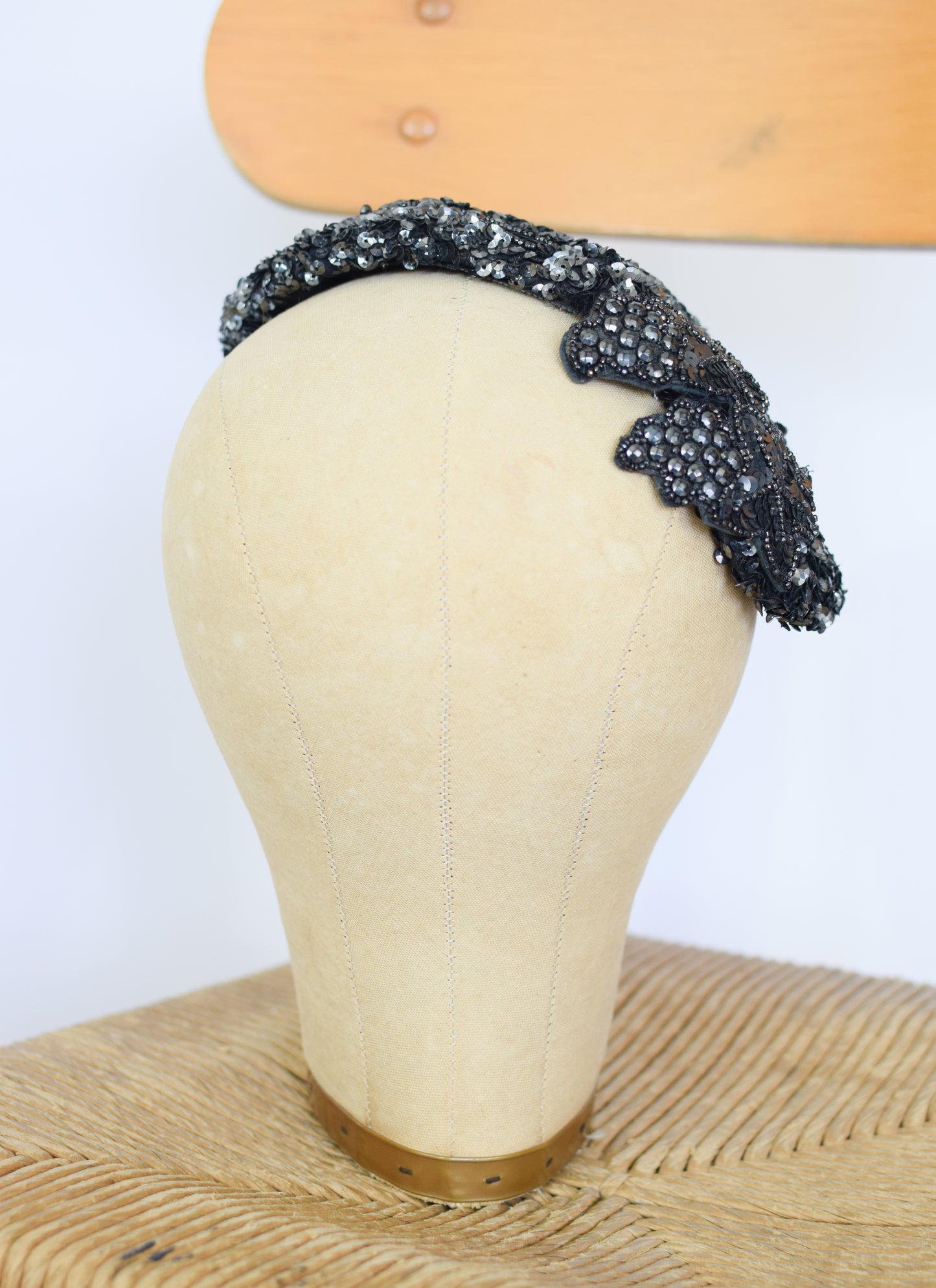 1950s Lit Brothers Sequined Crescent Cap