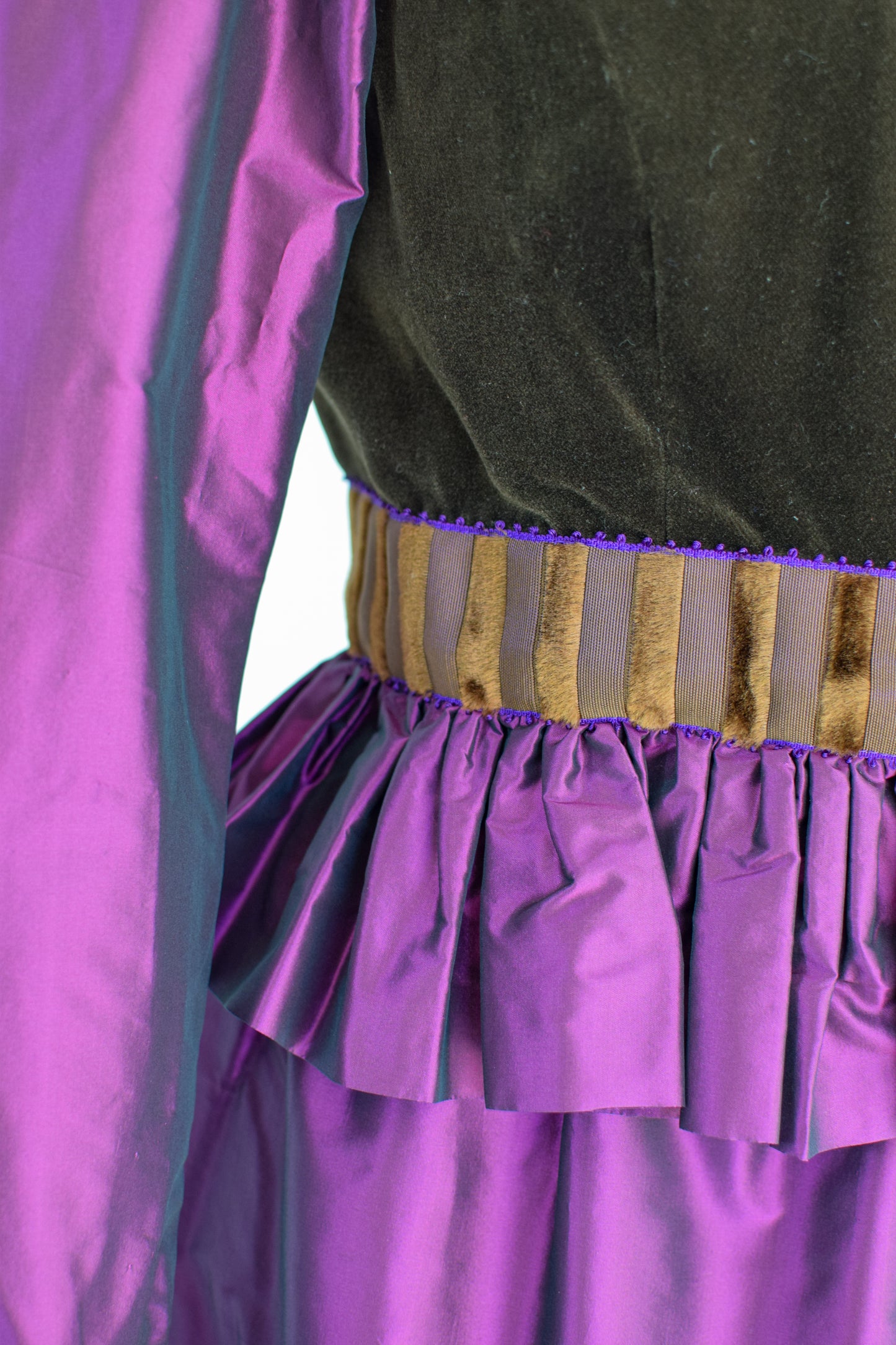 1990s Silk Taffeta and Velvet Coordinate Set | M