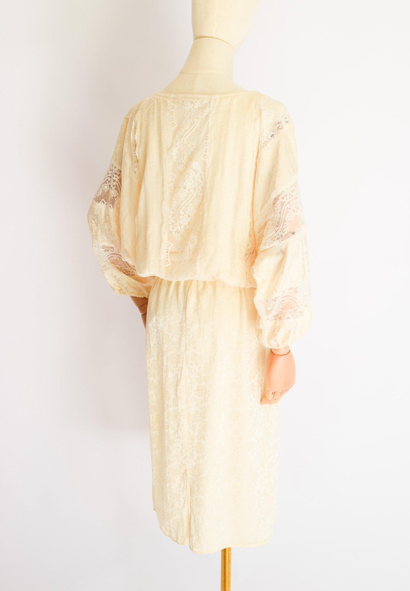 1980s Silk and Lace Dress | XS