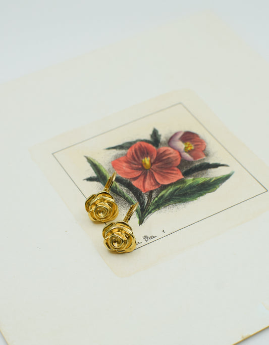 Vintage Givenchy Petite Rose Earrings