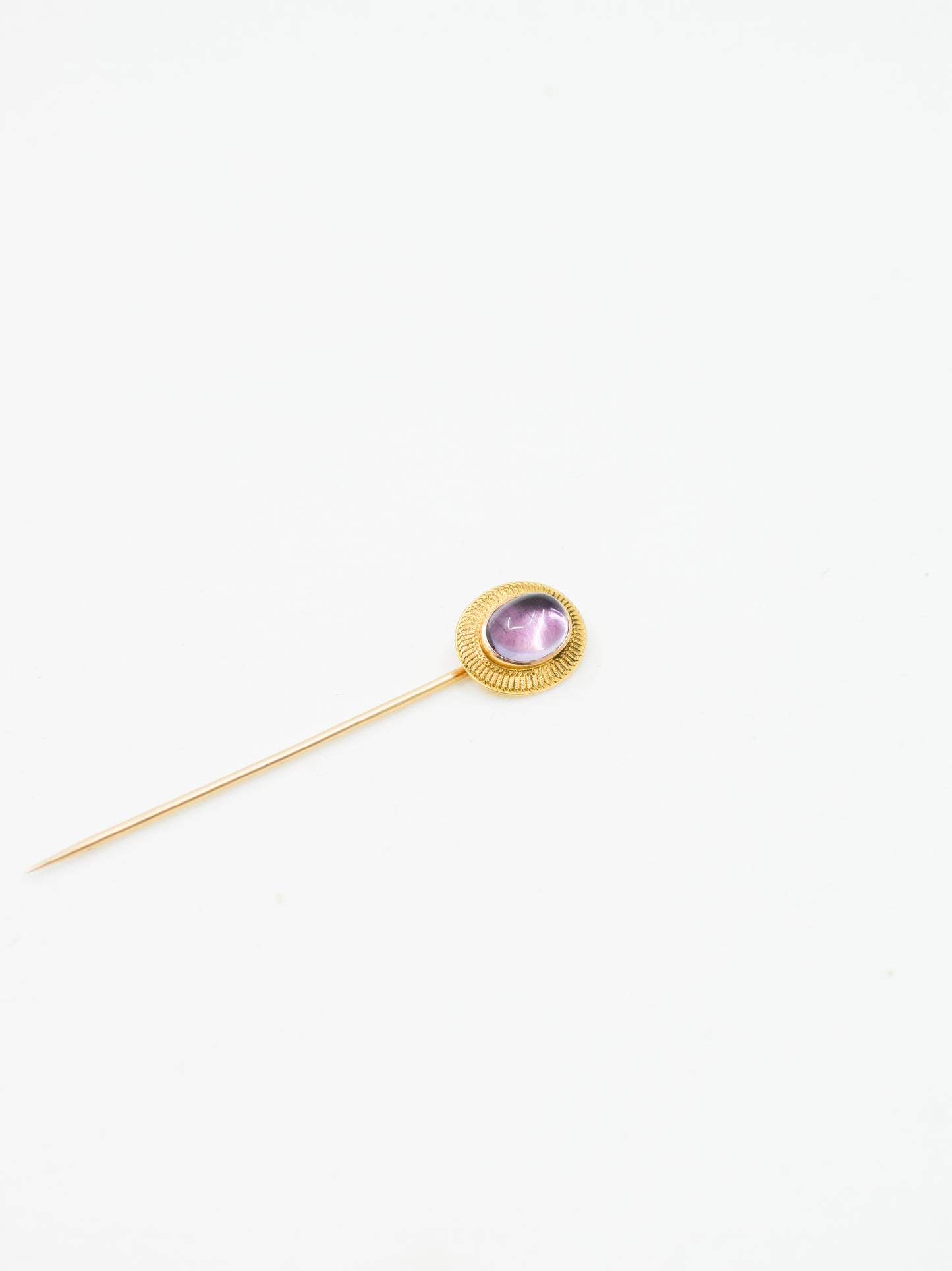 Antique 14 Karat Gold and Amethyst Stick Pin