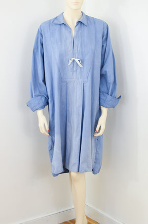 Antique French Nightshirt Tunic Dress | M