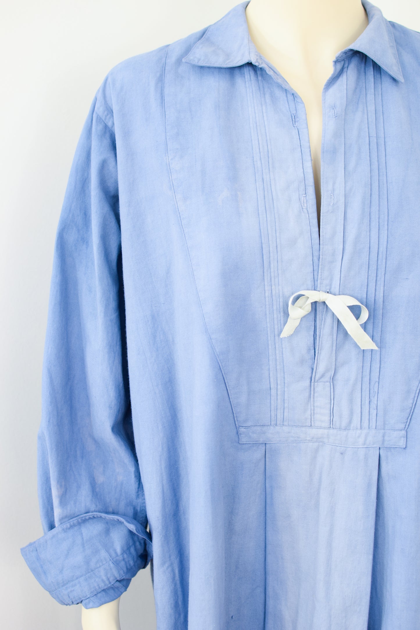 Antique French Nightshirt Tunic Dress | M