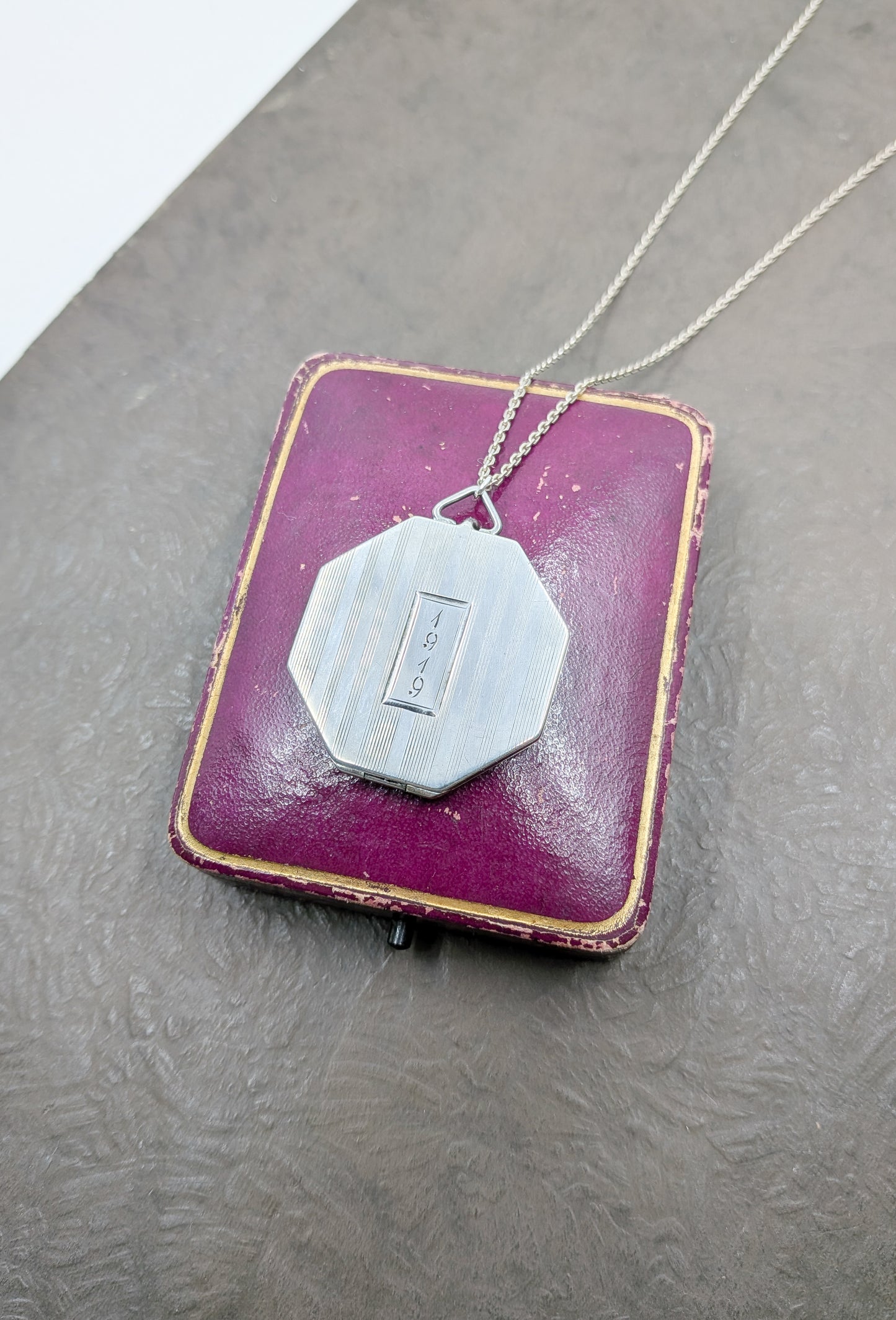 Antique 1919 Art Deco Locket | Initials RAN