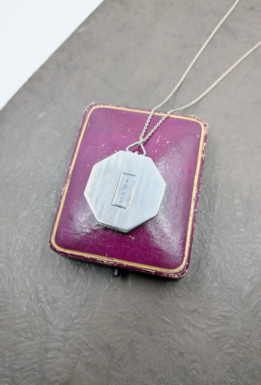 Antique 1919 Art Deco Locket | Initials RAN