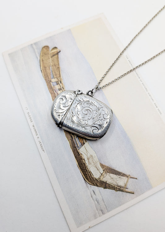 Antique 1903 Sterling Silver Vesta Pendant
