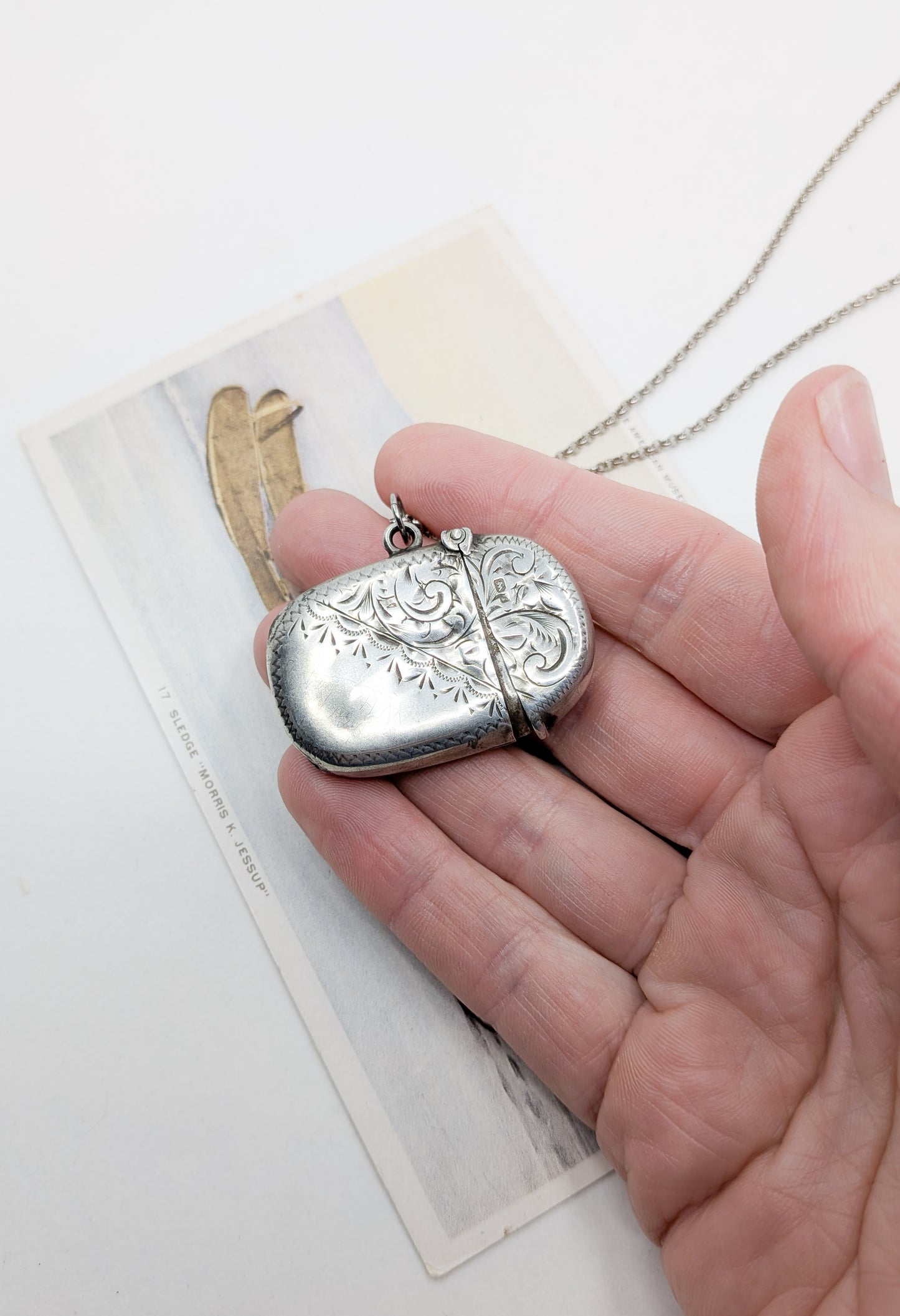 Antique 1903 Sterling Silver Vesta Pendant