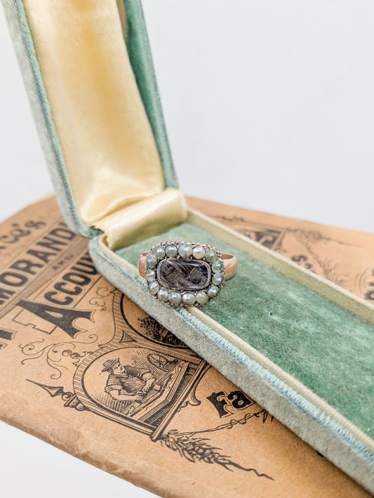 Antique Georgian Hairwork Ring