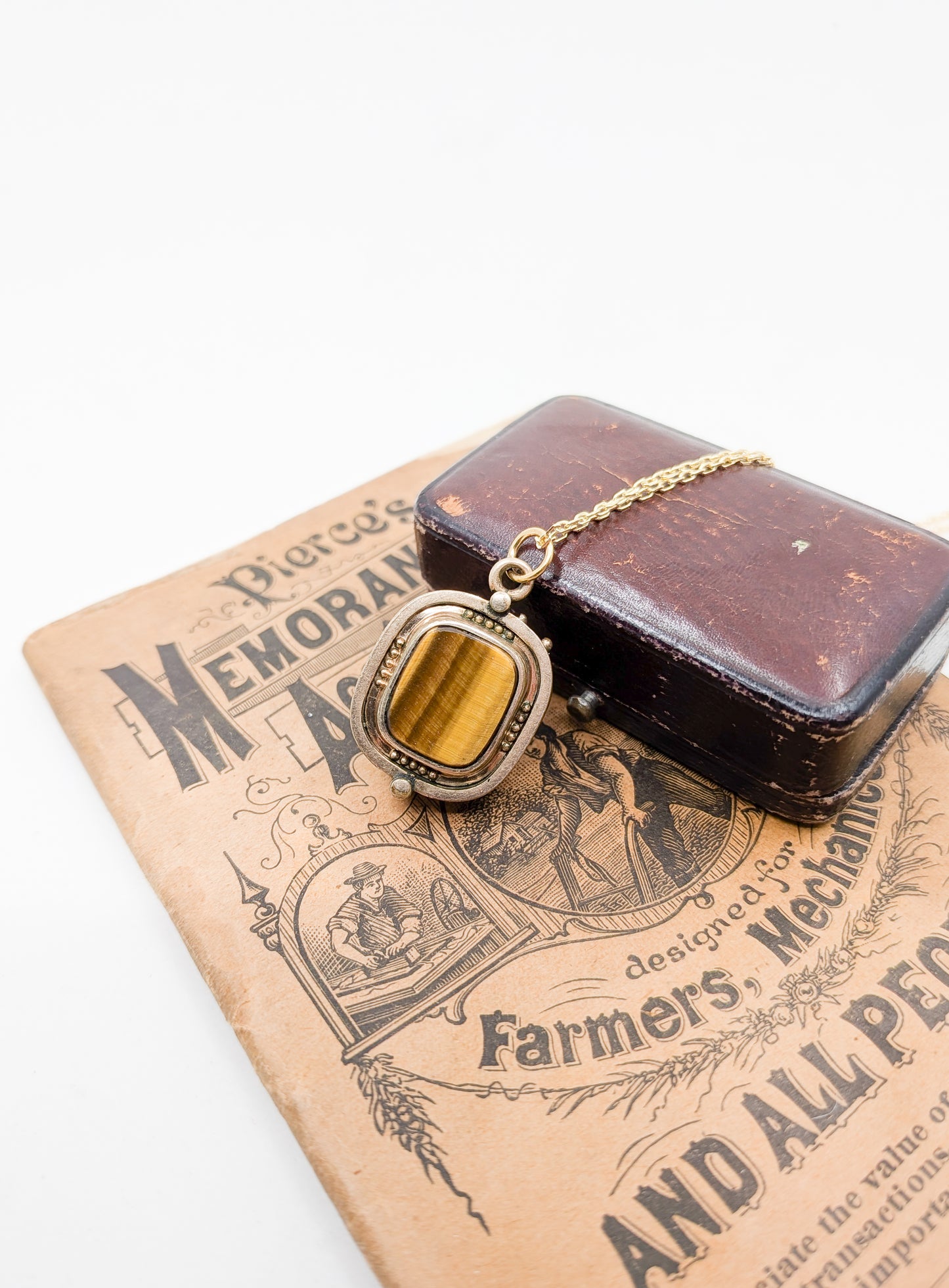 Antique Tiger's Eye and Carnelian Locket Fob