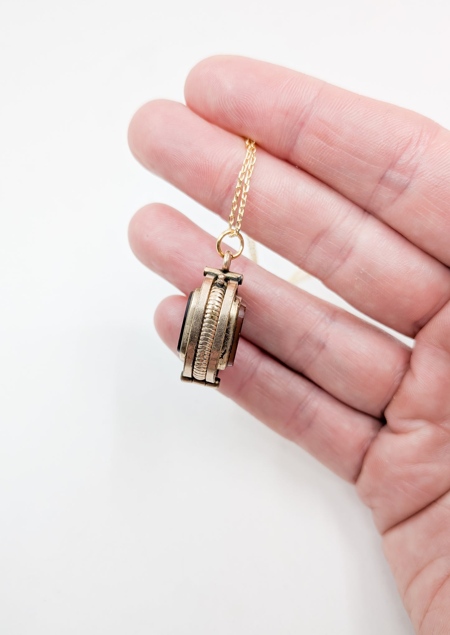 Antique Tiger's Eye and Carnelian Locket Fob