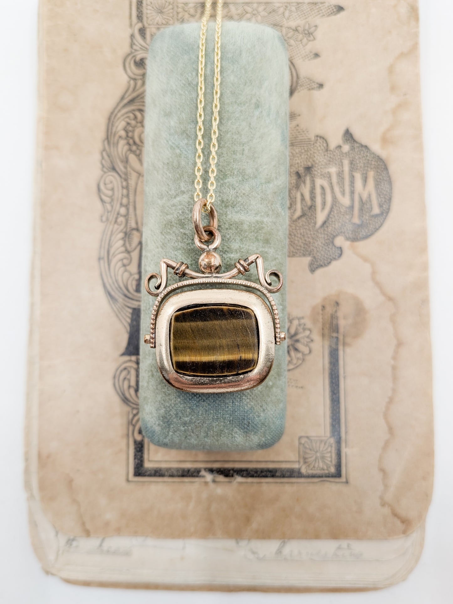 Antique Carnelian and Tiger's Eye Spinner Fob
