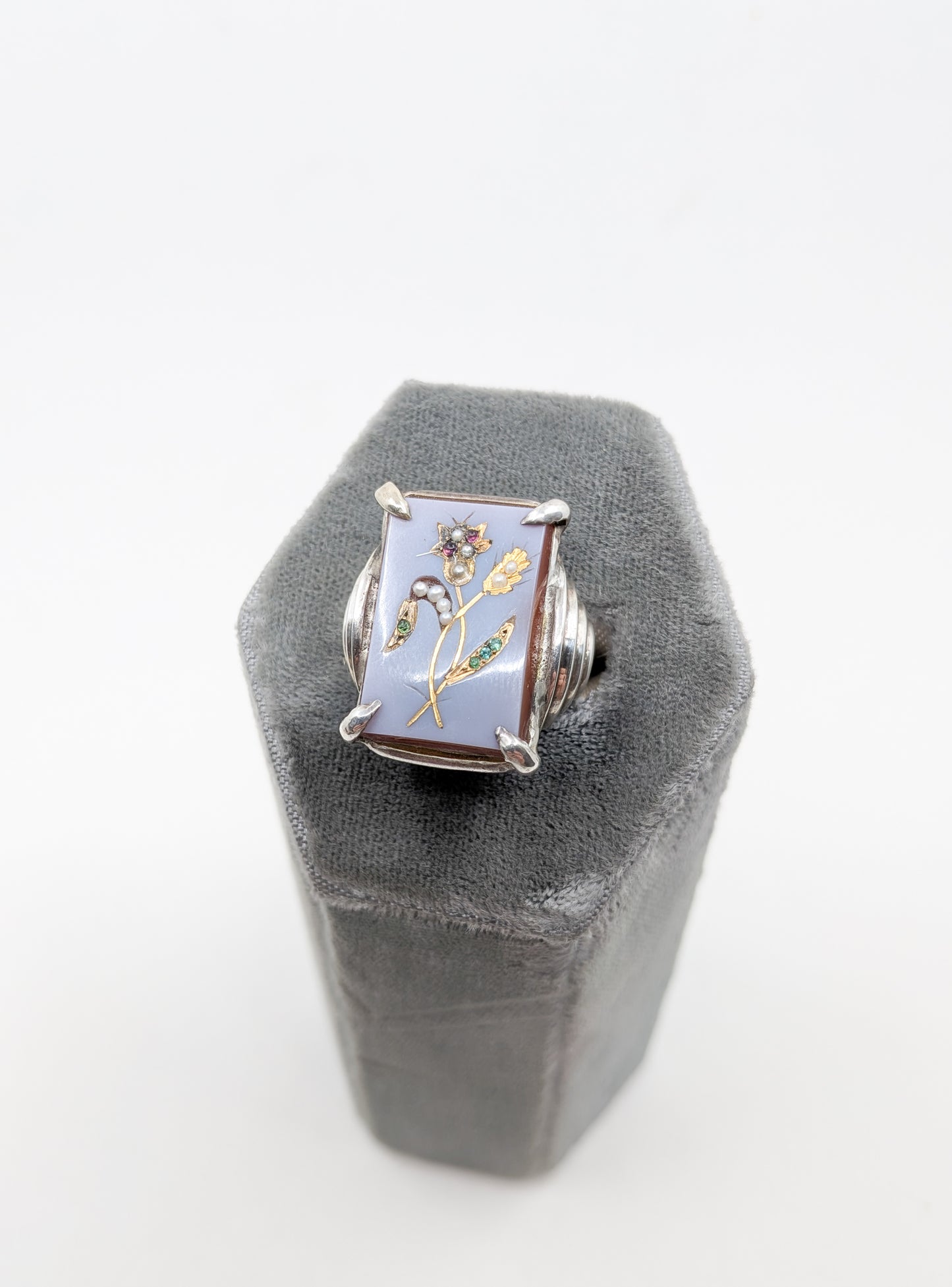 Large Antique Inlaid Intaglio Ring