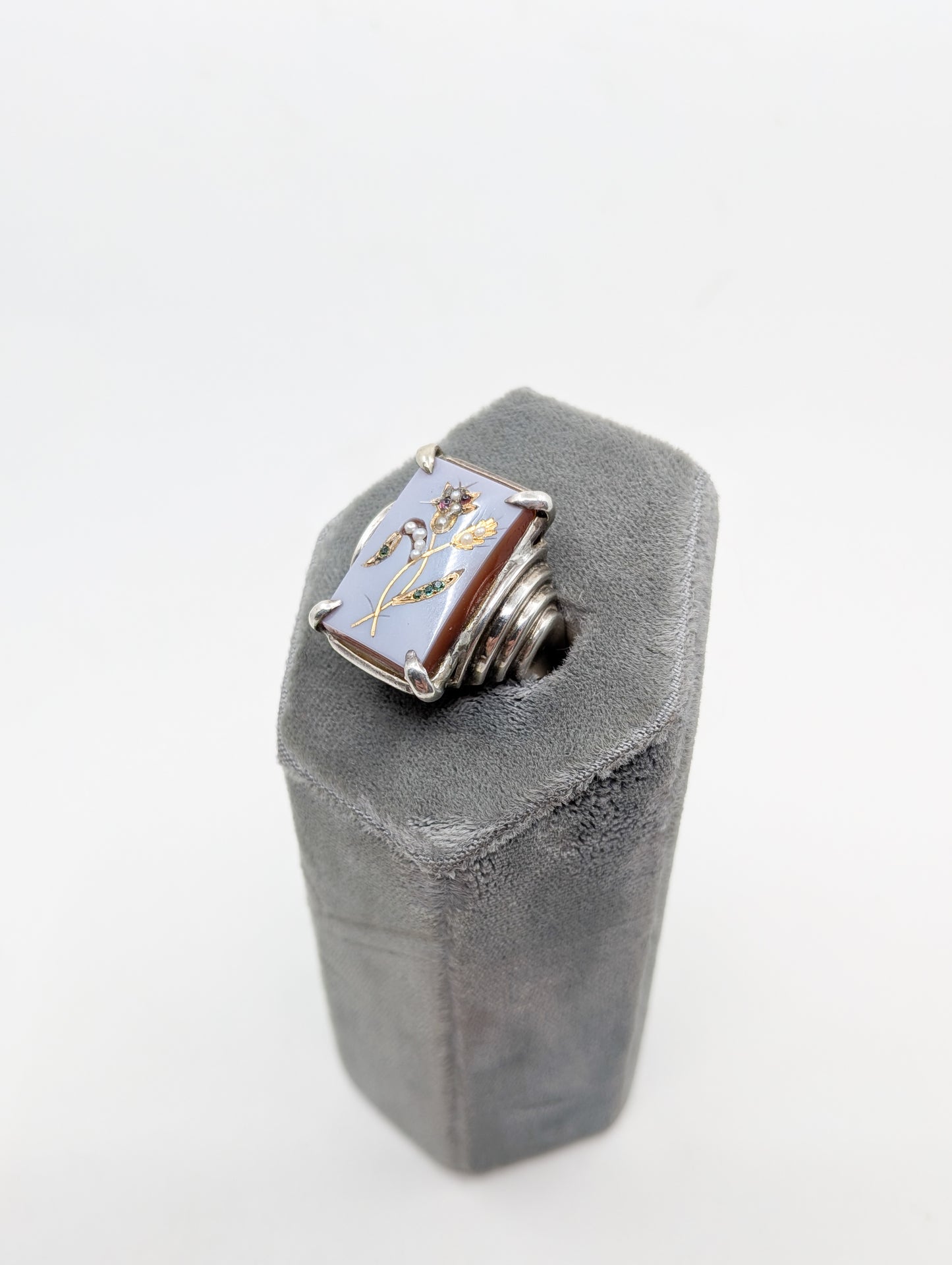 Large Antique Inlaid Intaglio Ring