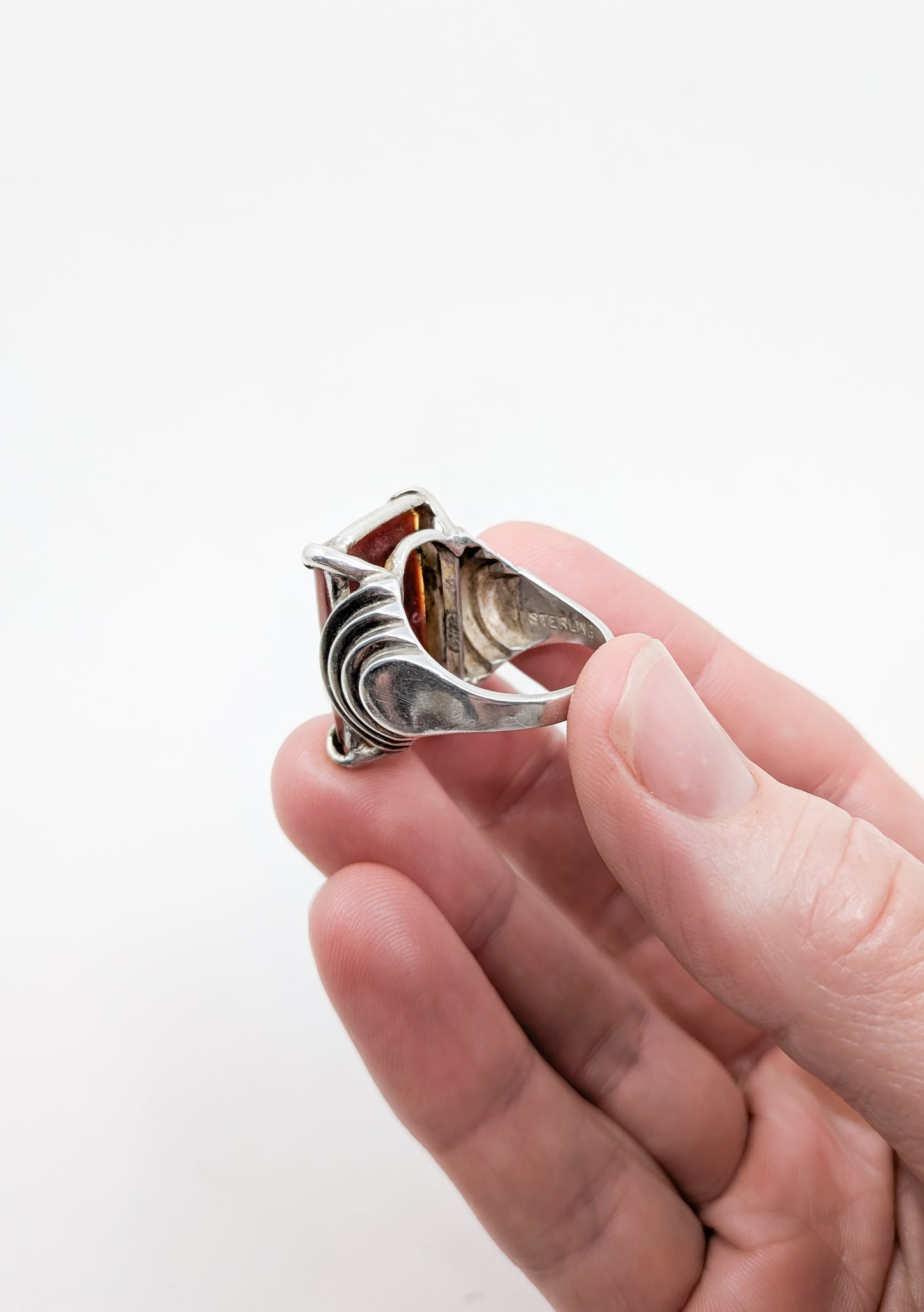 Large Antique Inlaid Intaglio Ring